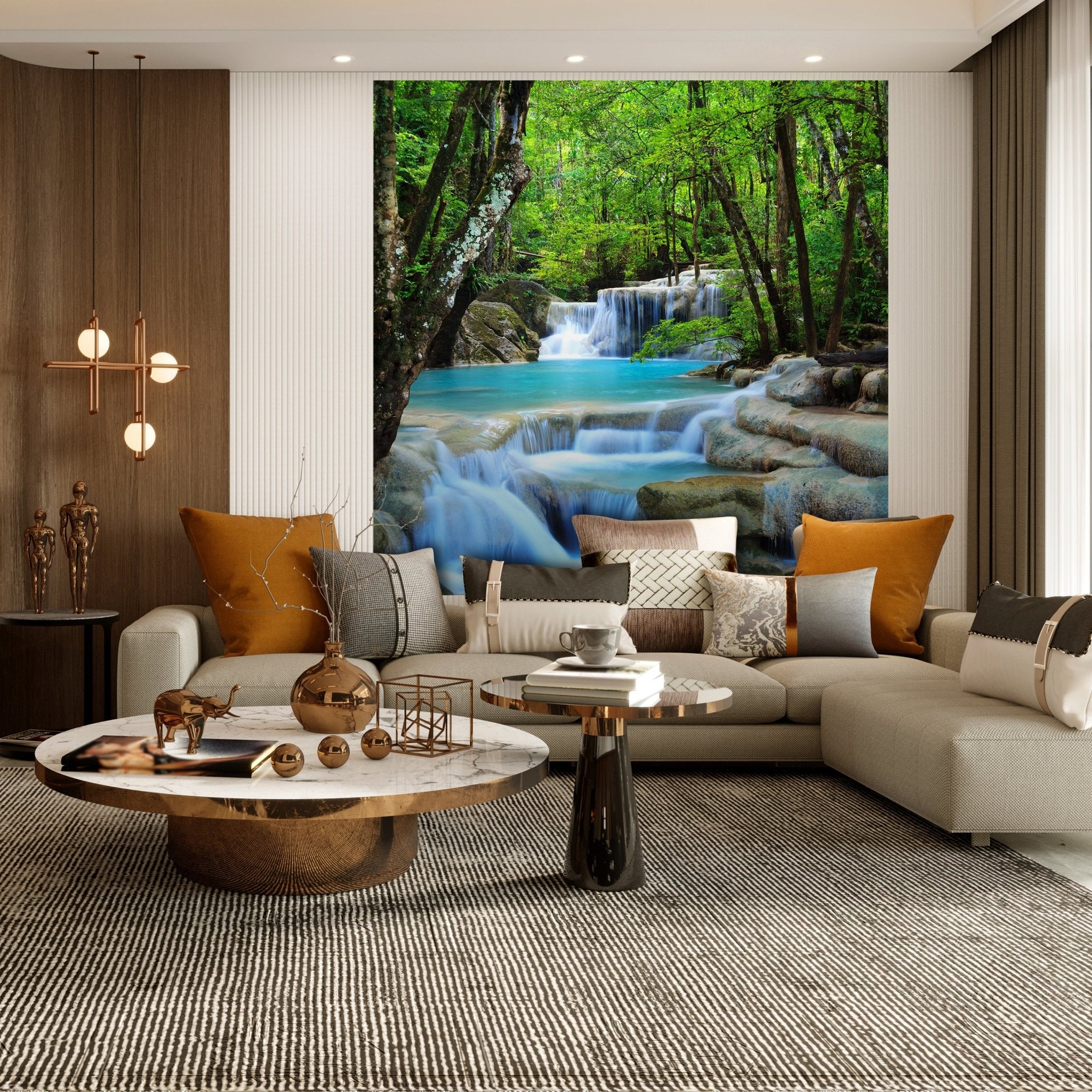 Quadratische Fototapete Wasserfall im Wald M0001 - Bild 3 Quadratische Fototapete Wasserfall im Wald M0001 - Bild 3