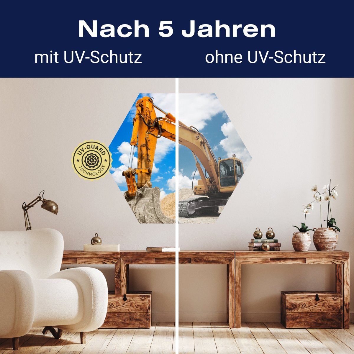 Hexagon-Fototapete gelber Bagger M0002 - Bild 9 Hexagon-Fototapete gelber Bagger M0002 - Bild 9