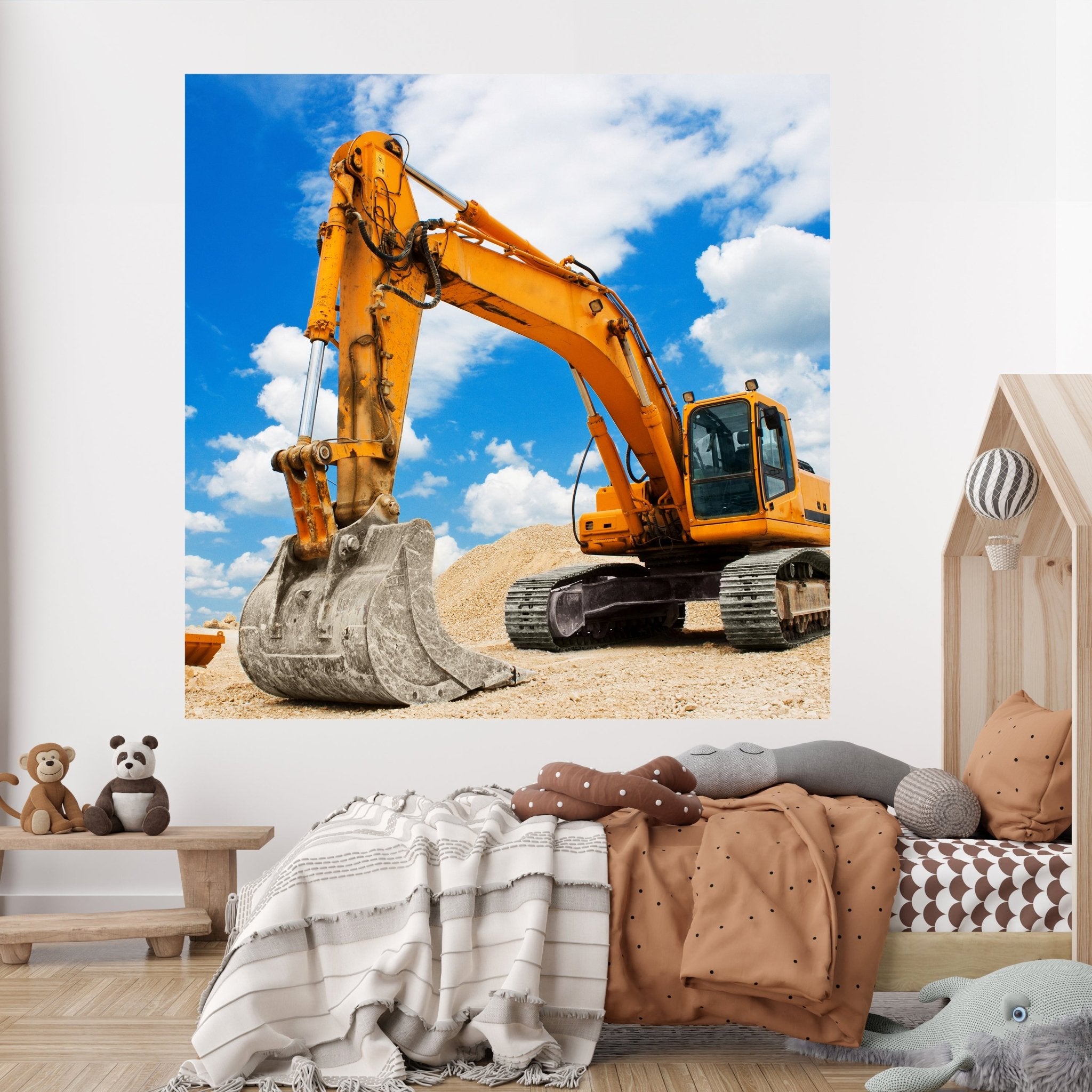 Quadratische Fototapete gelber Bagger M0002 - Bild 2 Quadratische Fototapete gelber Bagger M0002 - Bild 2