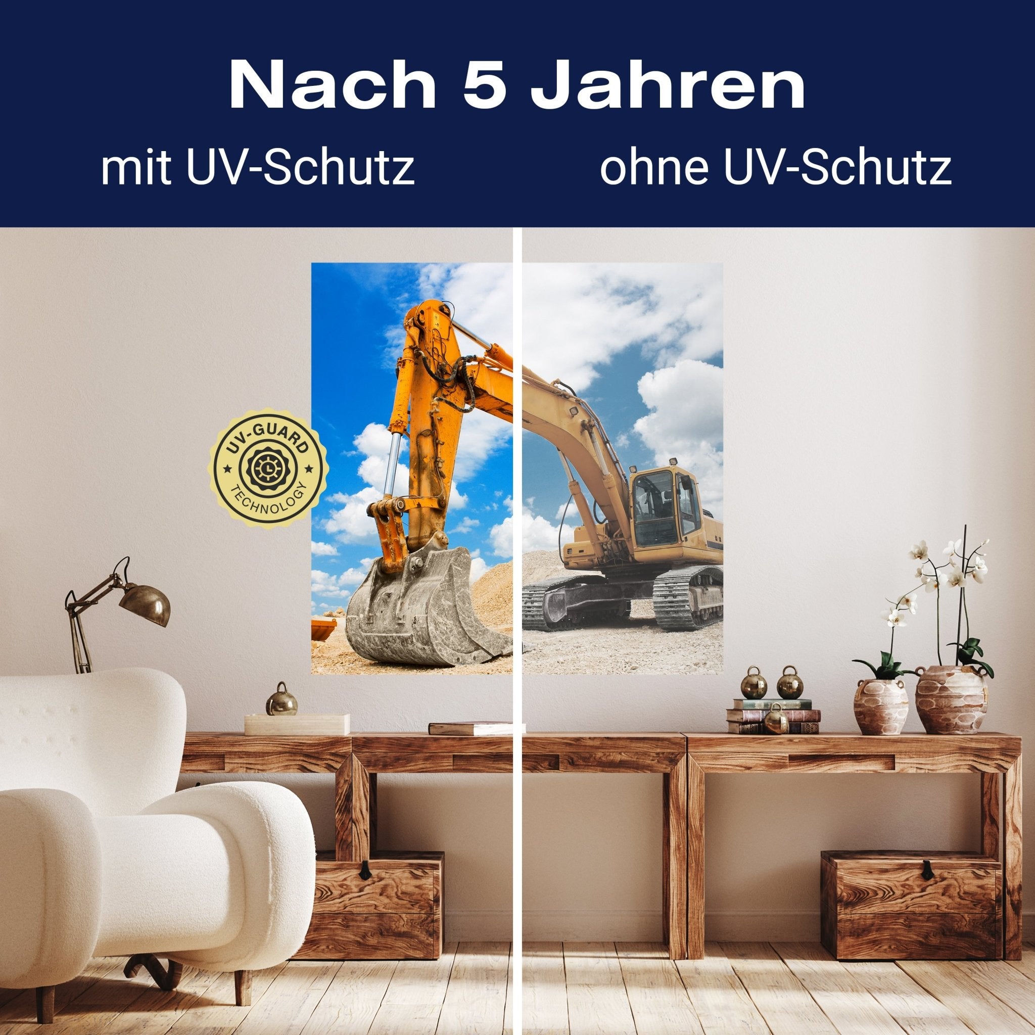 Quadratische Fototapete gelber Bagger M0002 - Bild 9 Quadratische Fototapete gelber Bagger M0002 - Bild 9