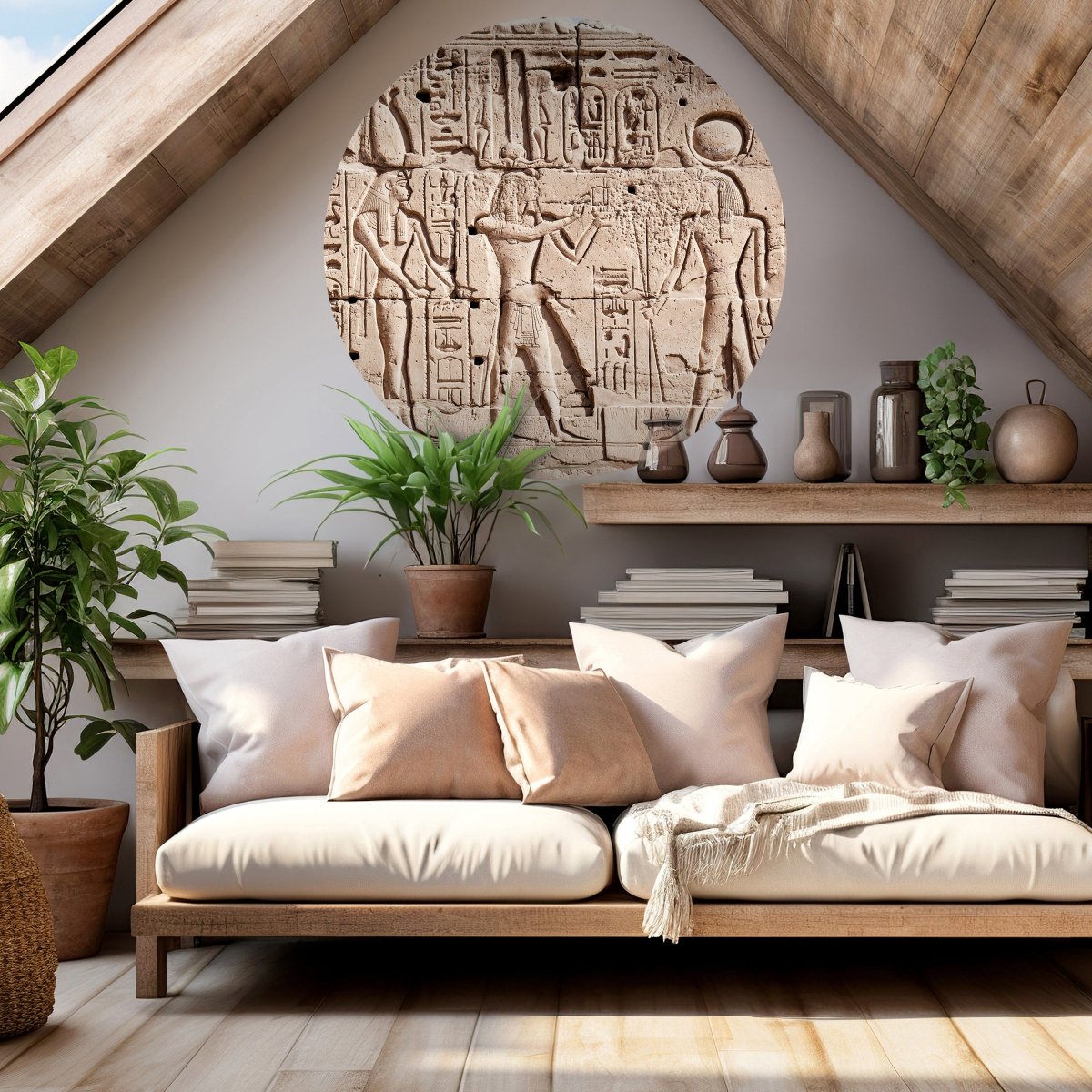 Runde Fototapete Wand mit Hieroglyphen M0004 - Bild 2 Runde Fototapete Wand mit Hieroglyphen M0004 - Bild 2