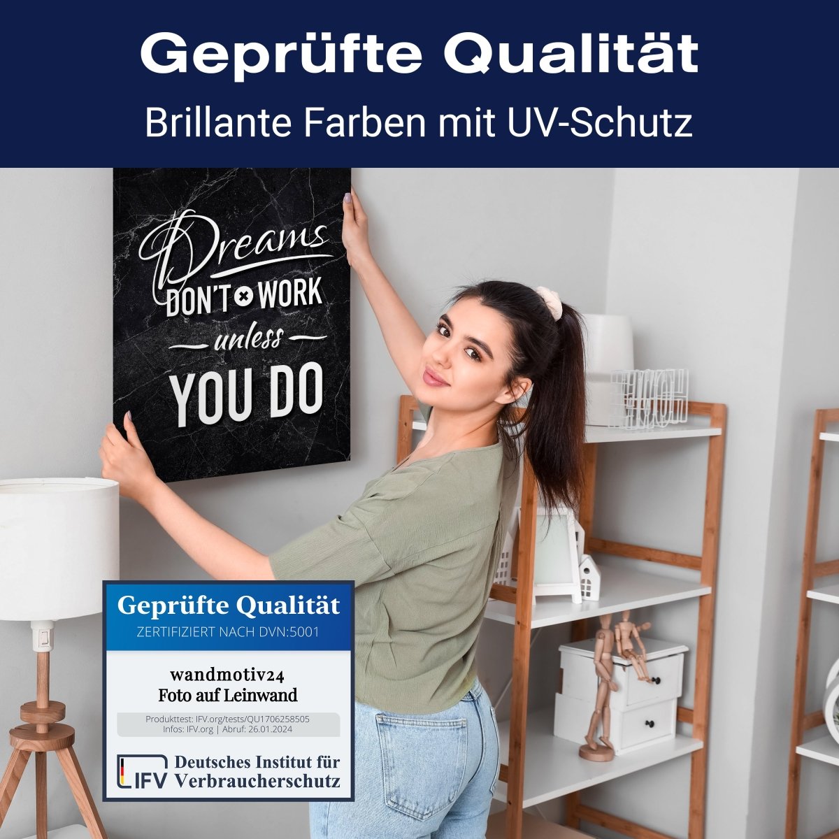 Leinwandbild Motivation, Hochformat, Dreams dont work M0006 kaufen - Bild 4 Leinwandbild Motivation, Hochformat, Dreams dont work M0006 kaufen - Bild 4
