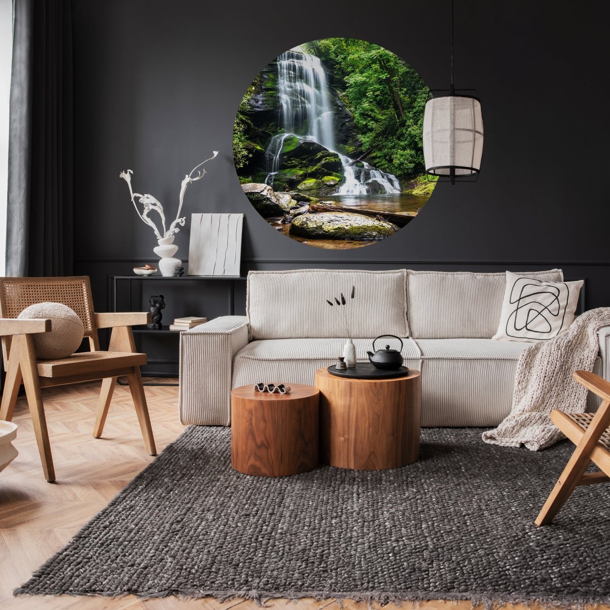Runde Fototapete Wasserfall mit Bach M0006 - Bild 2 Runde Fototapete Wasserfall mit Bach M0006 - Bild 2