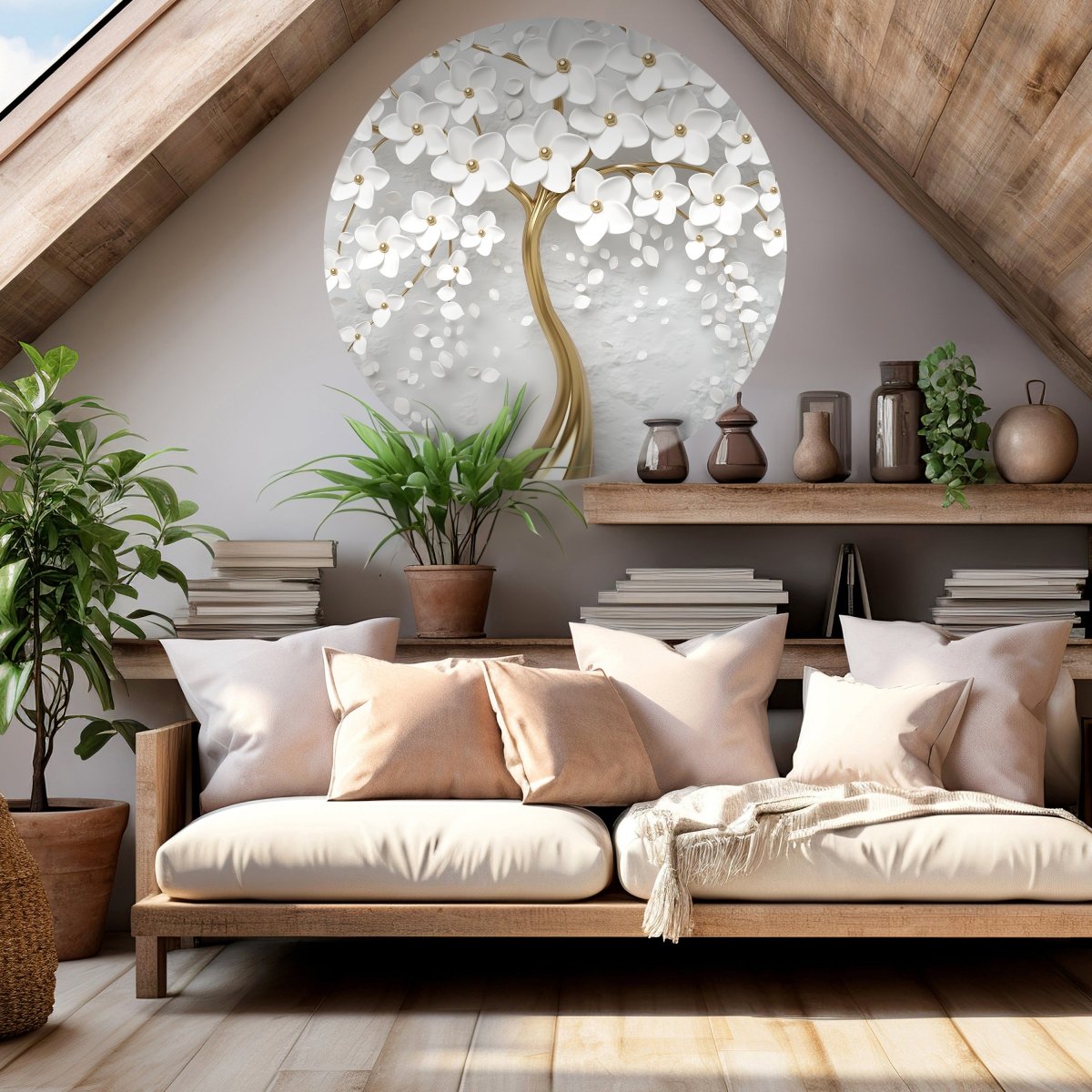 Runde Fototapete Baum mit Blüten M0007 - Bild 2 Runde Fototapete Baum mit Blüten M0007 - Bild 2