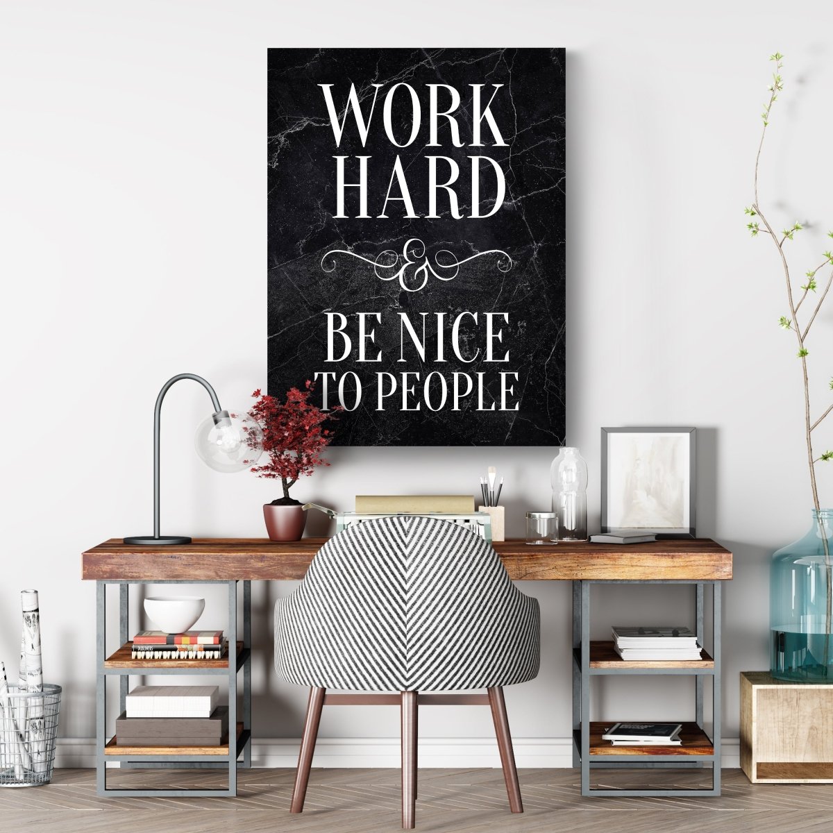 Leinwandbild Motivation, Hochformat, Work hard be nice M0010 kaufen - Bild 3 Leinwandbild Motivation, Hochformat, Work hard be nice M0010 kaufen - Bild 3