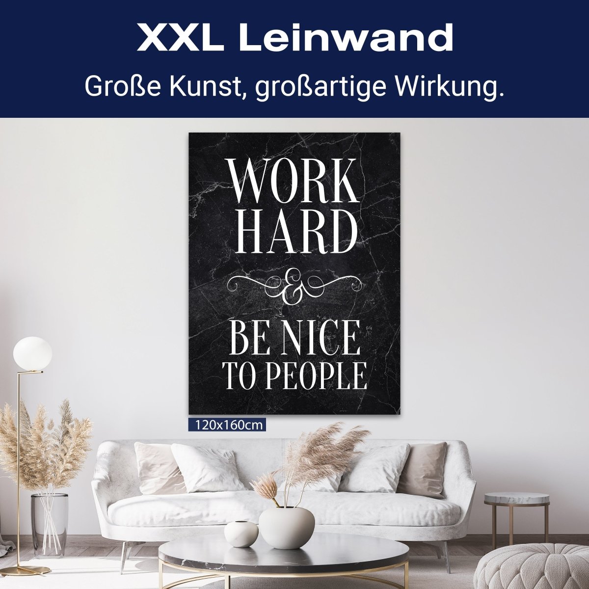 Leinwandbild Motivation, Hochformat, Work hard be nice M0010 kaufen - Bild 9 Leinwandbild Motivation, Hochformat, Work hard be nice M0010 kaufen - Bild 9