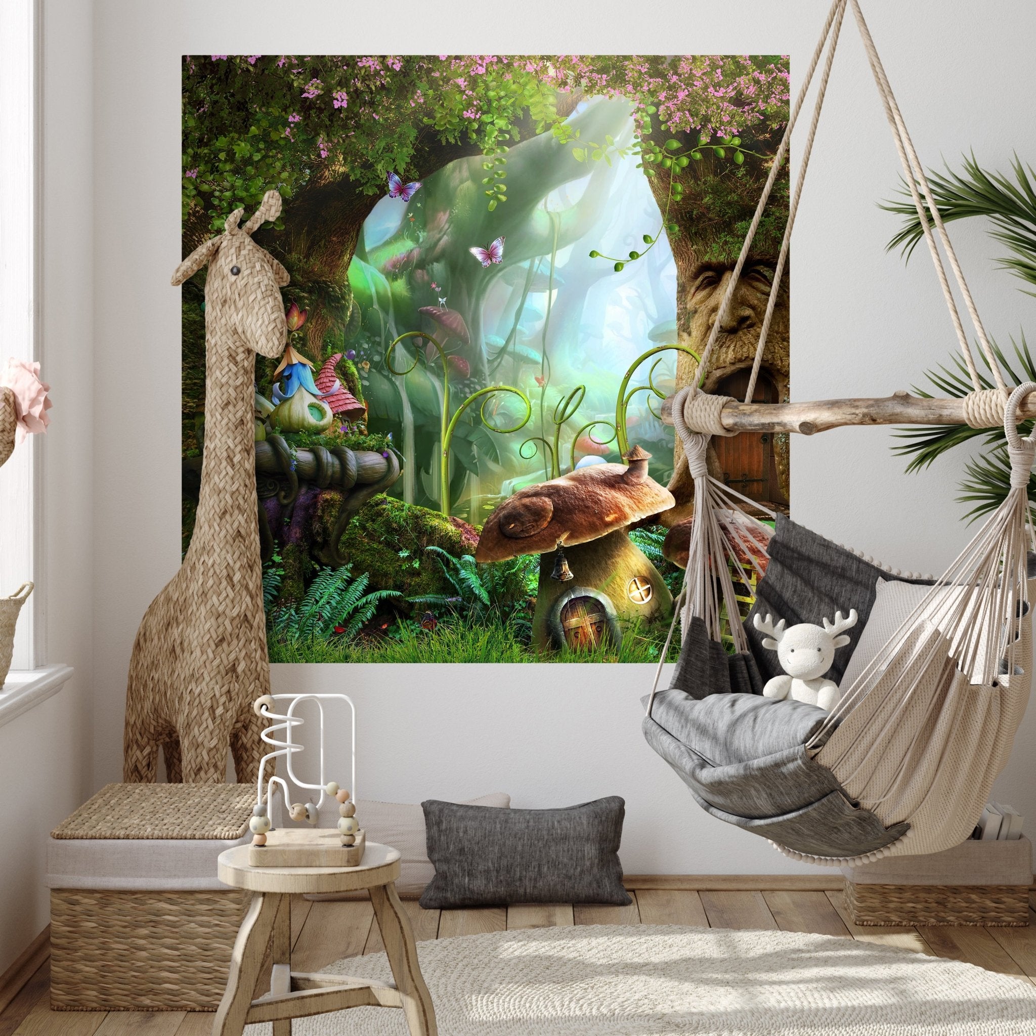 Quadratische Fototapete Märchenwald mit Pilzhäusern M0010 - Bild 3 Quadratische Fototapete Märchenwald mit Pilzhäusern M0010 - Bild 3