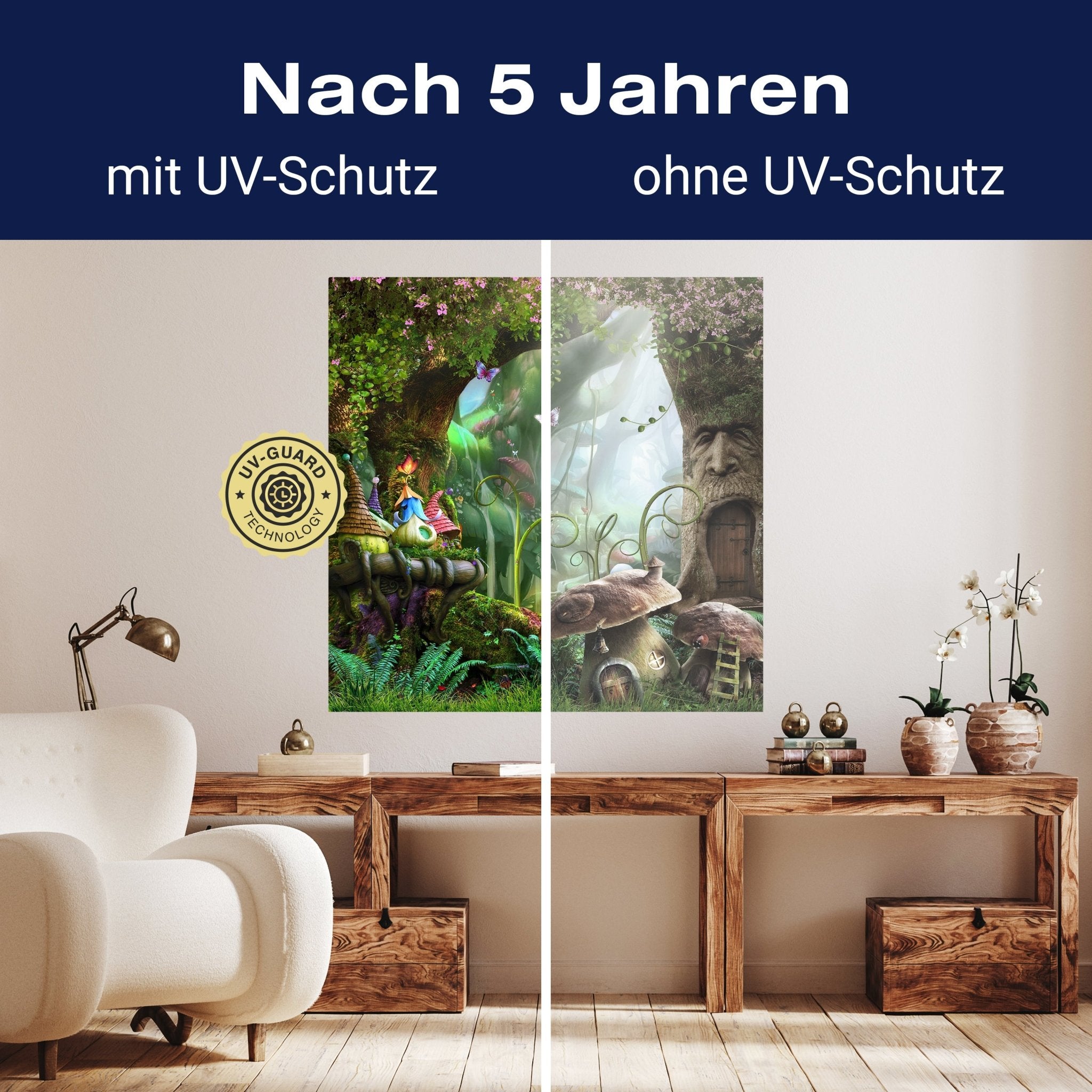 Quadratische Fototapete Märchenwald mit Pilzhäusern M0010 - Bild 9 Quadratische Fototapete Märchenwald mit Pilzhäusern M0010 - Bild 9