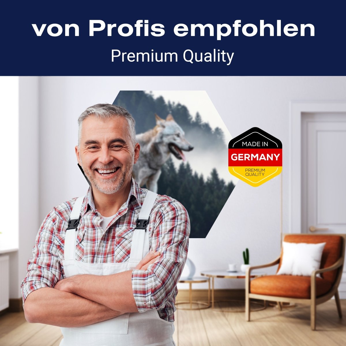 Hexagon-Fototapete Wolf im Wald M0013 - Bild 5 Hexagon-Fototapete Wolf im Wald M0013 - Bild 5