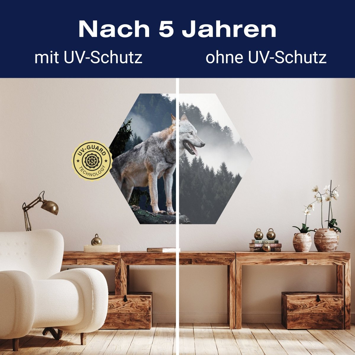 Hexagon-Fototapete Wolf im Wald M0013 - Bild 9 Hexagon-Fototapete Wolf im Wald M0013 - Bild 9