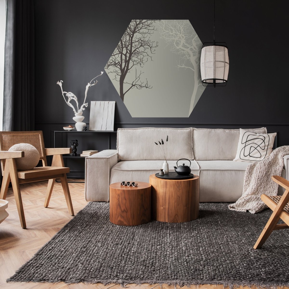 Hexagon-Fototapete Silhouetten von Bäumen M0015 - Bild 2 Hexagon-Fototapete Silhouetten von Bäumen M0015 - Bild 2