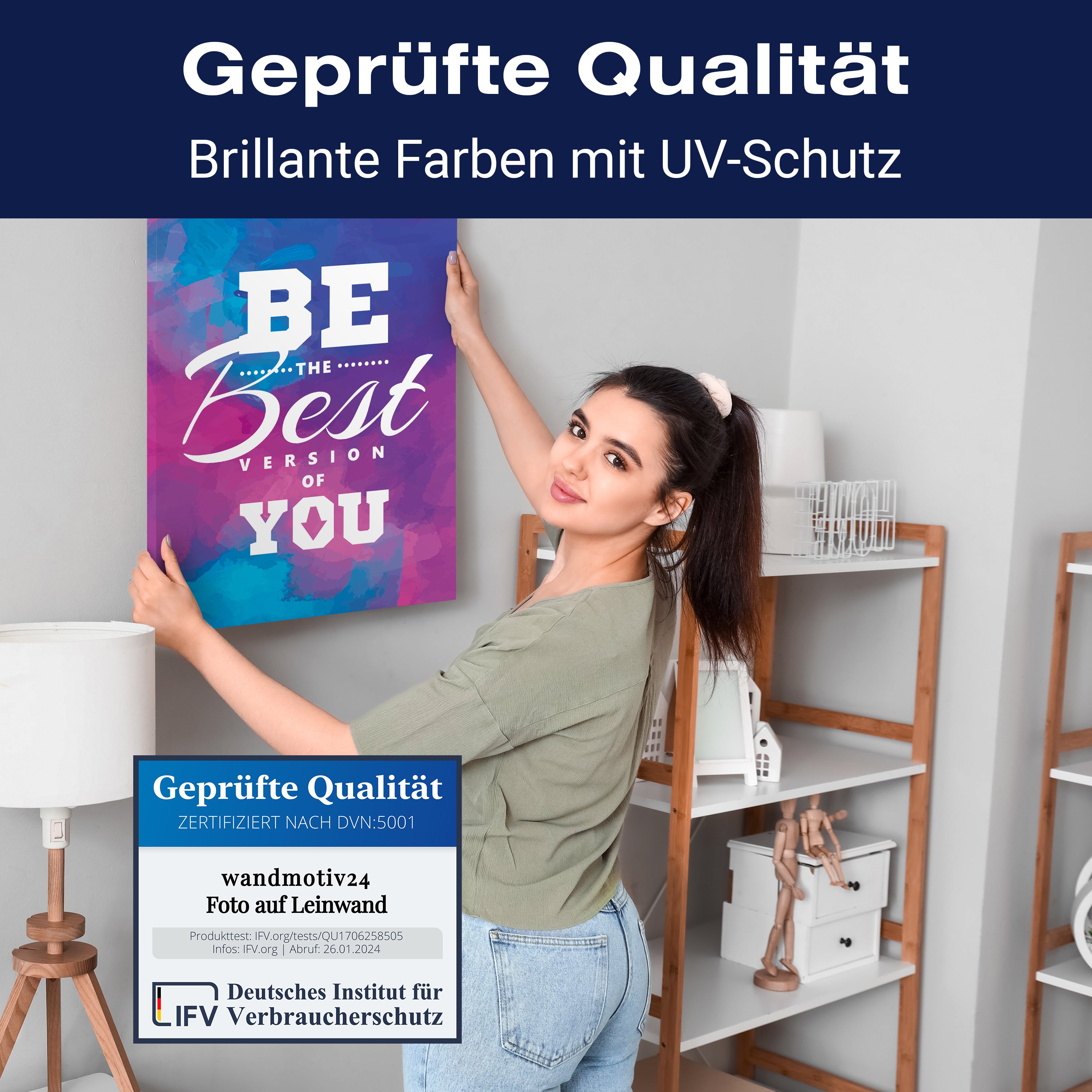 Leinwandbild Motivation, Hochformat, be the best version M0015 kaufen - Bild 4 Leinwandbild Motivation, Hochformat, be the best version M0015 kaufen - Bild 4
