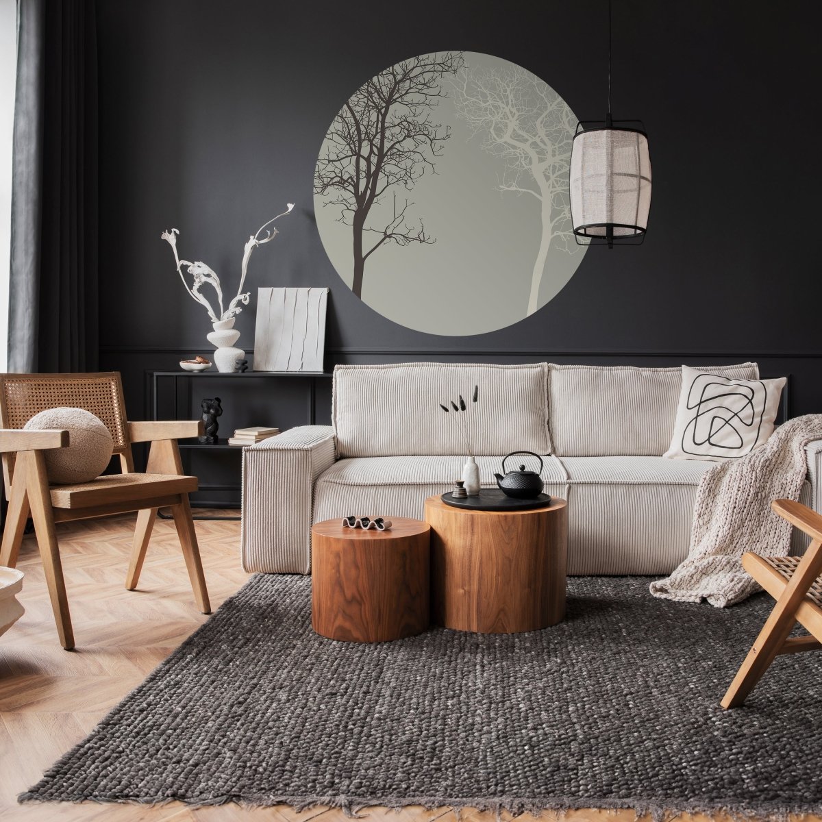 Runde Fototapete Silhouetten von Bäumen M0015 - Bild 2 Runde Fototapete Silhouetten von Bäumen M0015 - Bild 2