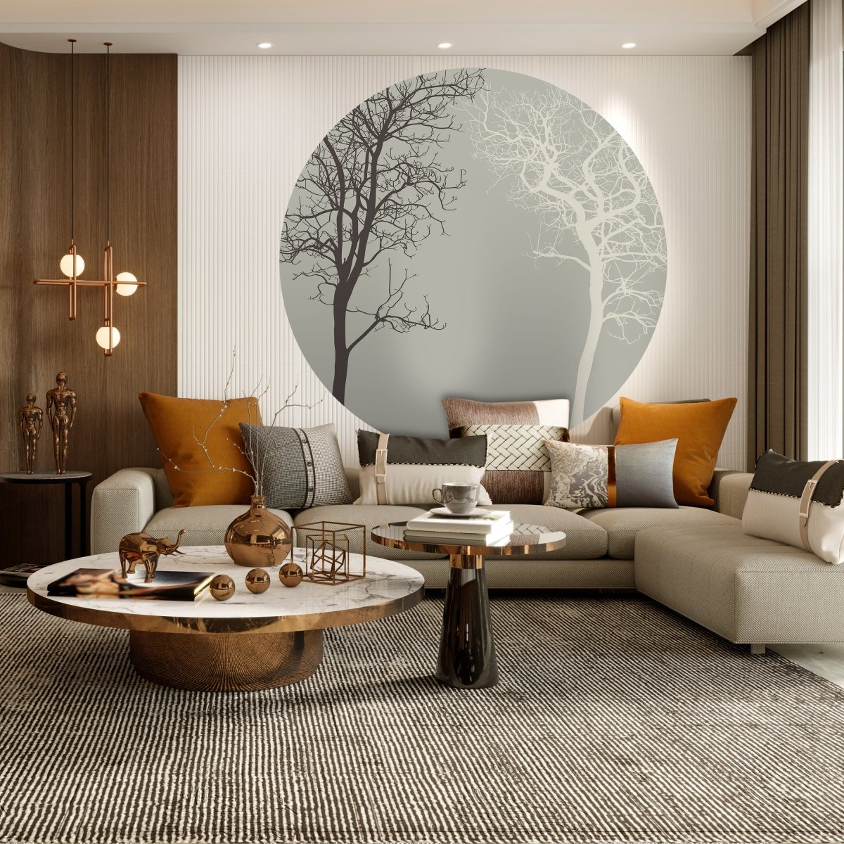 Runde Fototapete Silhouetten von Bäumen M0015 - Bild 3 Runde Fototapete Silhouetten von Bäumen M0015 - Bild 3