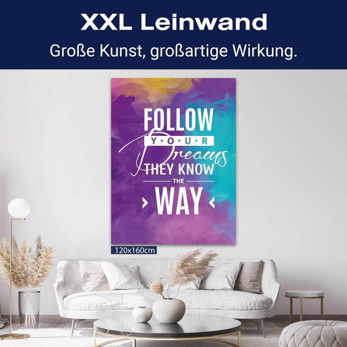 Leinwandbild Motivation, Hochformat, follow your dreams M0016 kaufen - Bild 9 Leinwandbild Motivation, Hochformat, follow your dreams M0016 kaufen - Bild 9