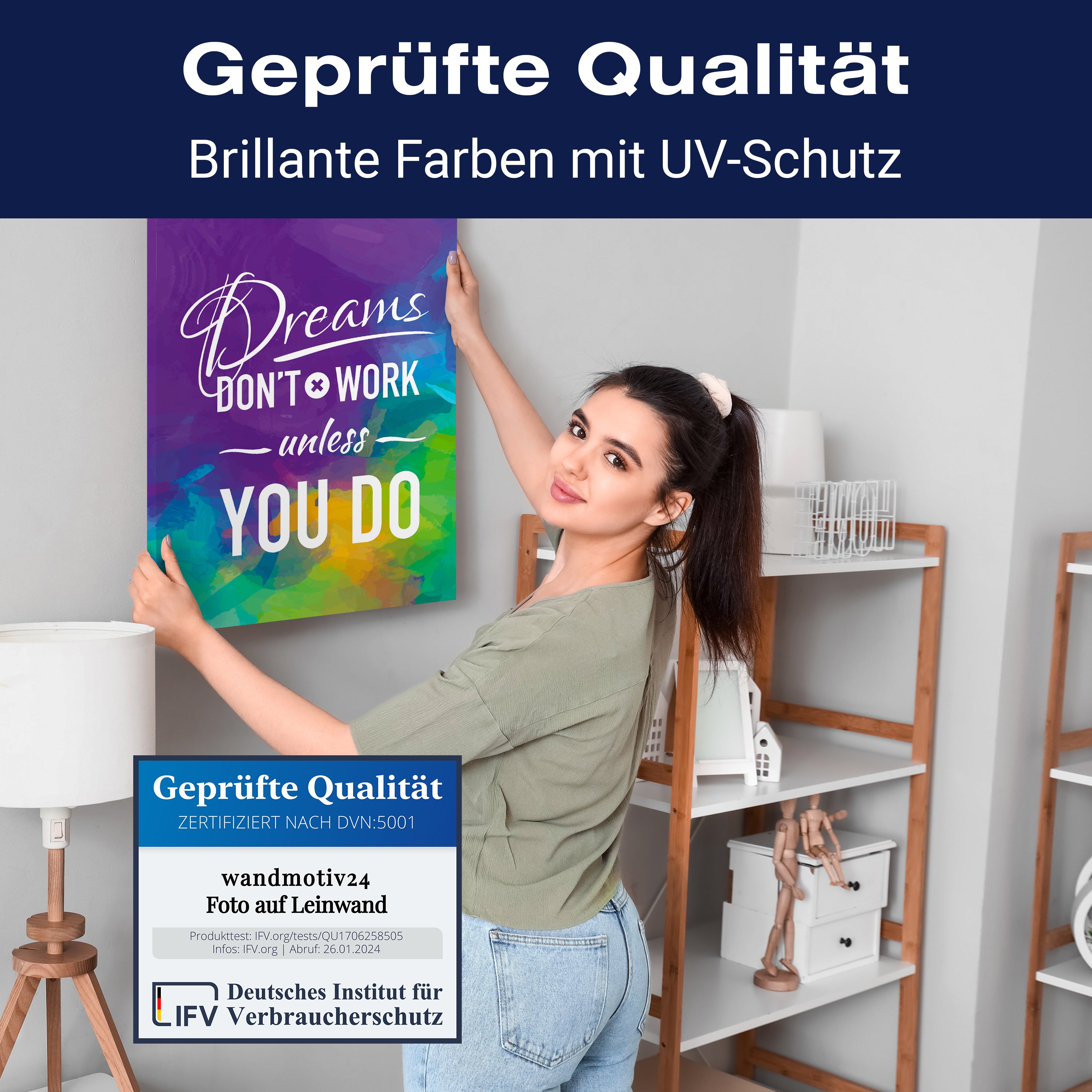 Leinwandbild Motivation, Hochformat, Dreams dont work M0017 kaufen - Bild 4 Leinwandbild Motivation, Hochformat, Dreams dont work M0017 kaufen - Bild 4