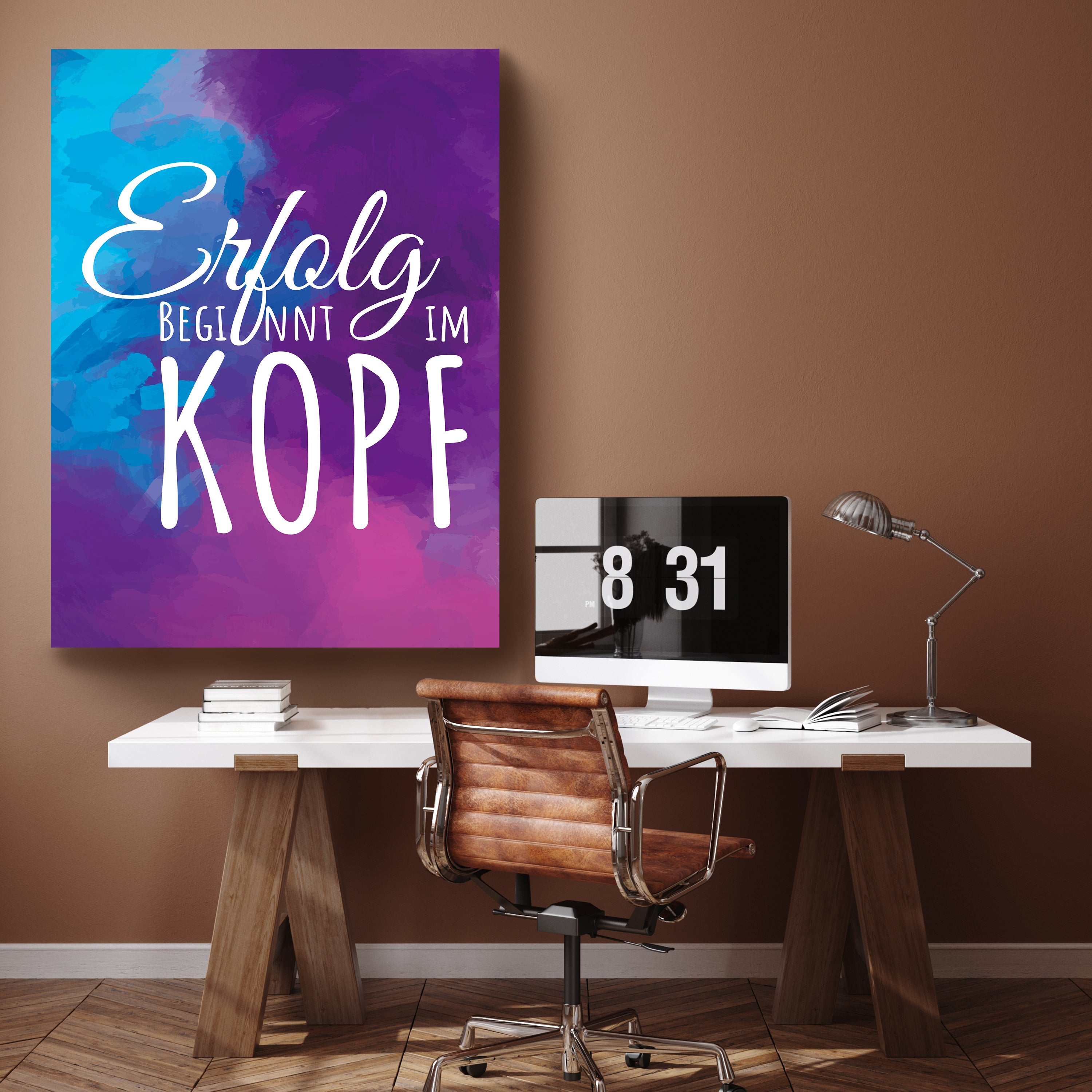 Leinwandbild Motivation, Hochformat, Erfolg beginnt im Kopf Aquarell M0019 kaufen - Bild 2 Leinwandbild Motivation, Hochformat, Erfolg beginnt im Kopf Aquarell M0019 kaufen - Bild 2