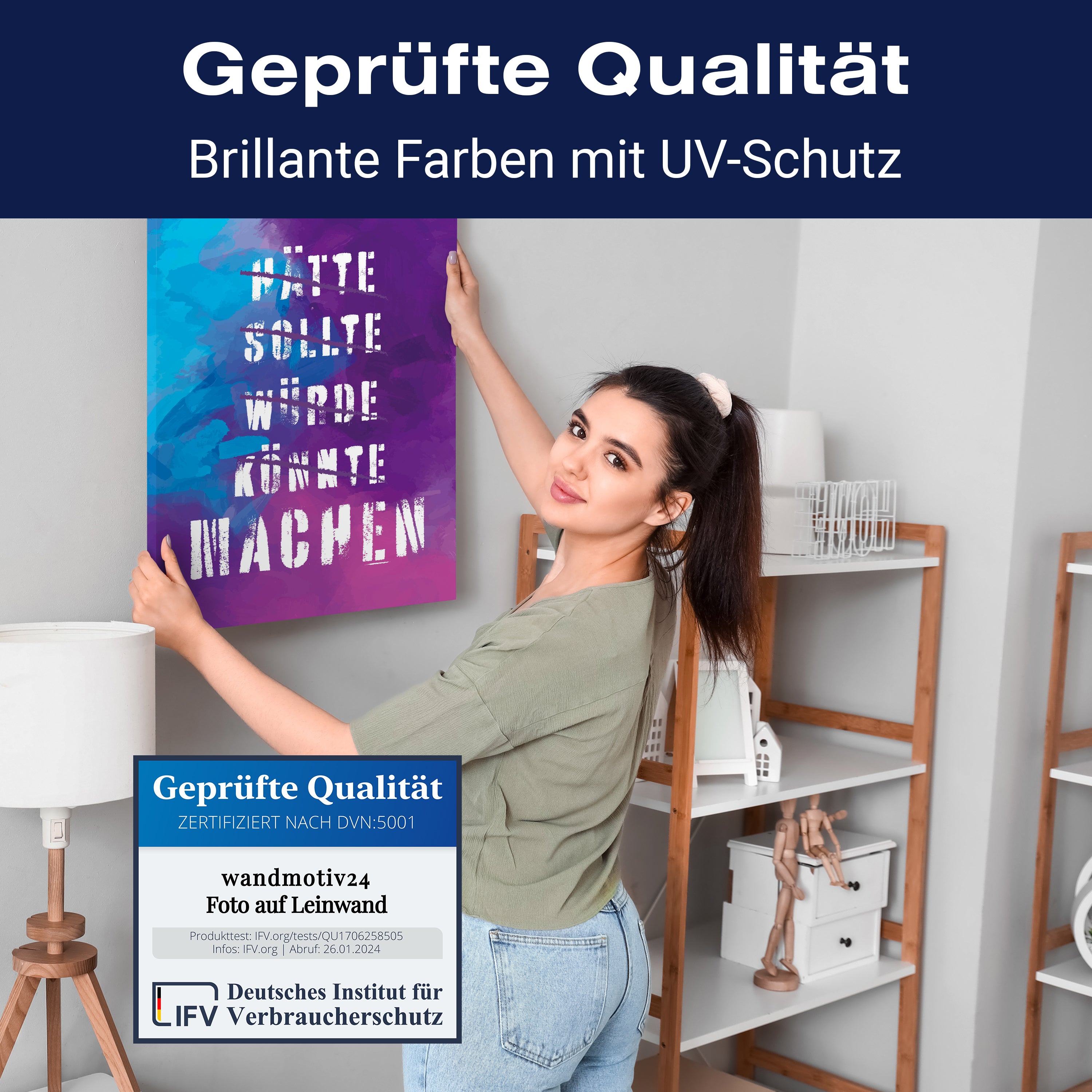 Leinwandbild Motivation, Hochformat, Hätte Könnte Machen Aquarell M0020 kaufen - Bild 4 Leinwandbild Motivation, Hochformat, Hätte Könnte Machen Aquarell M0020 kaufen - Bild 4