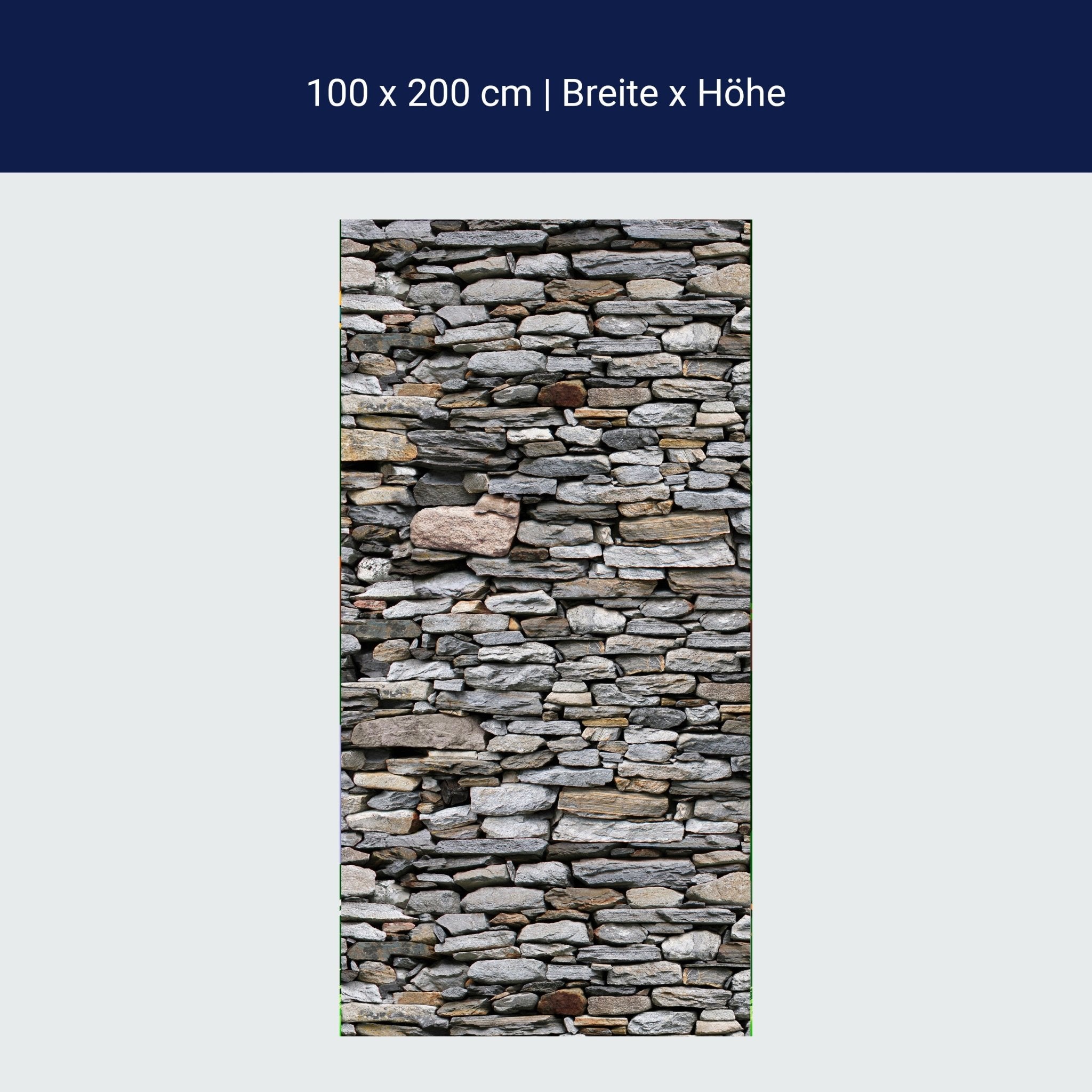 Türtapete Steinmauer Grau M0022 Türtapete Steinmauer Grau M0022