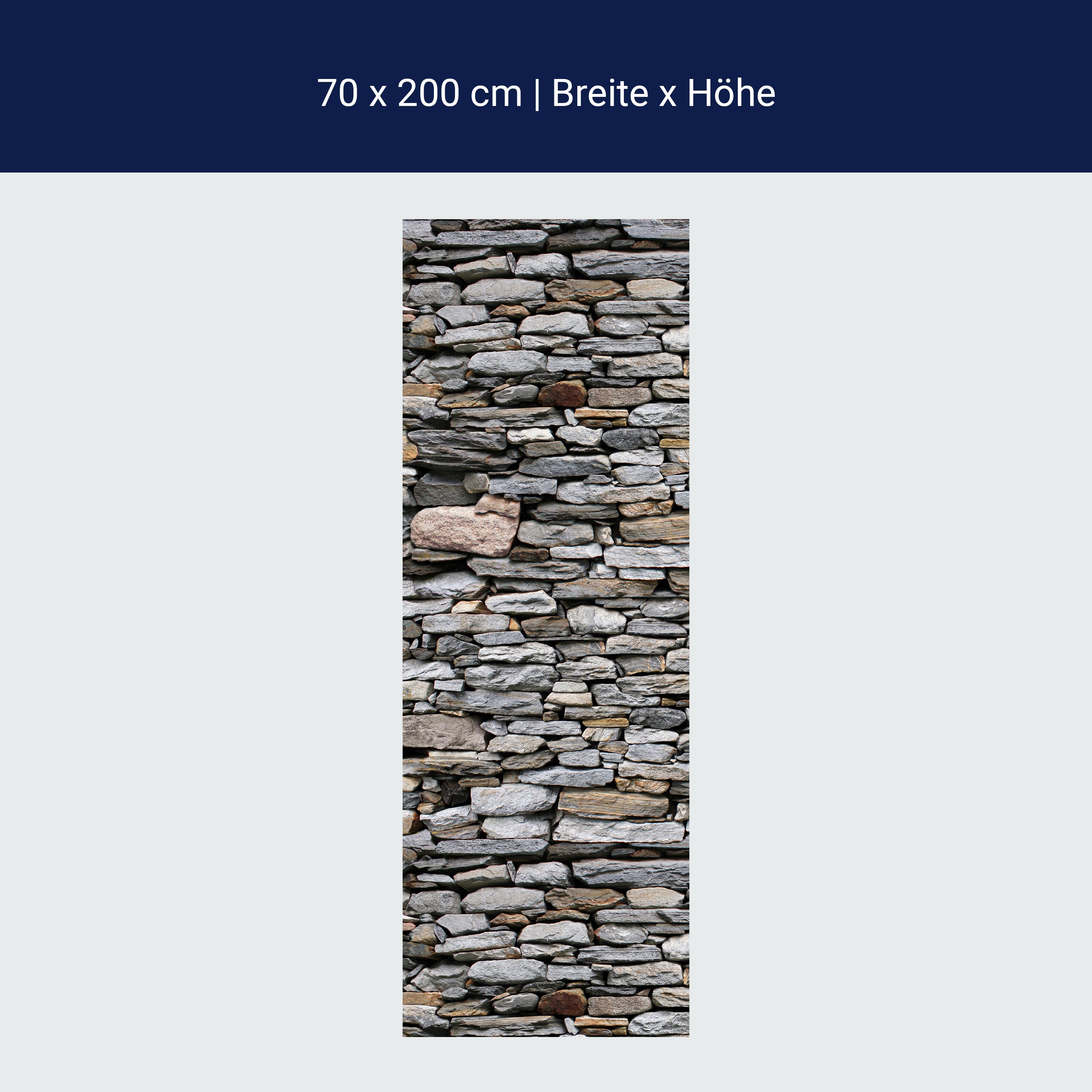 Türtapete Steinmauer Grau M0022 Türtapete Steinmauer Grau M0022
