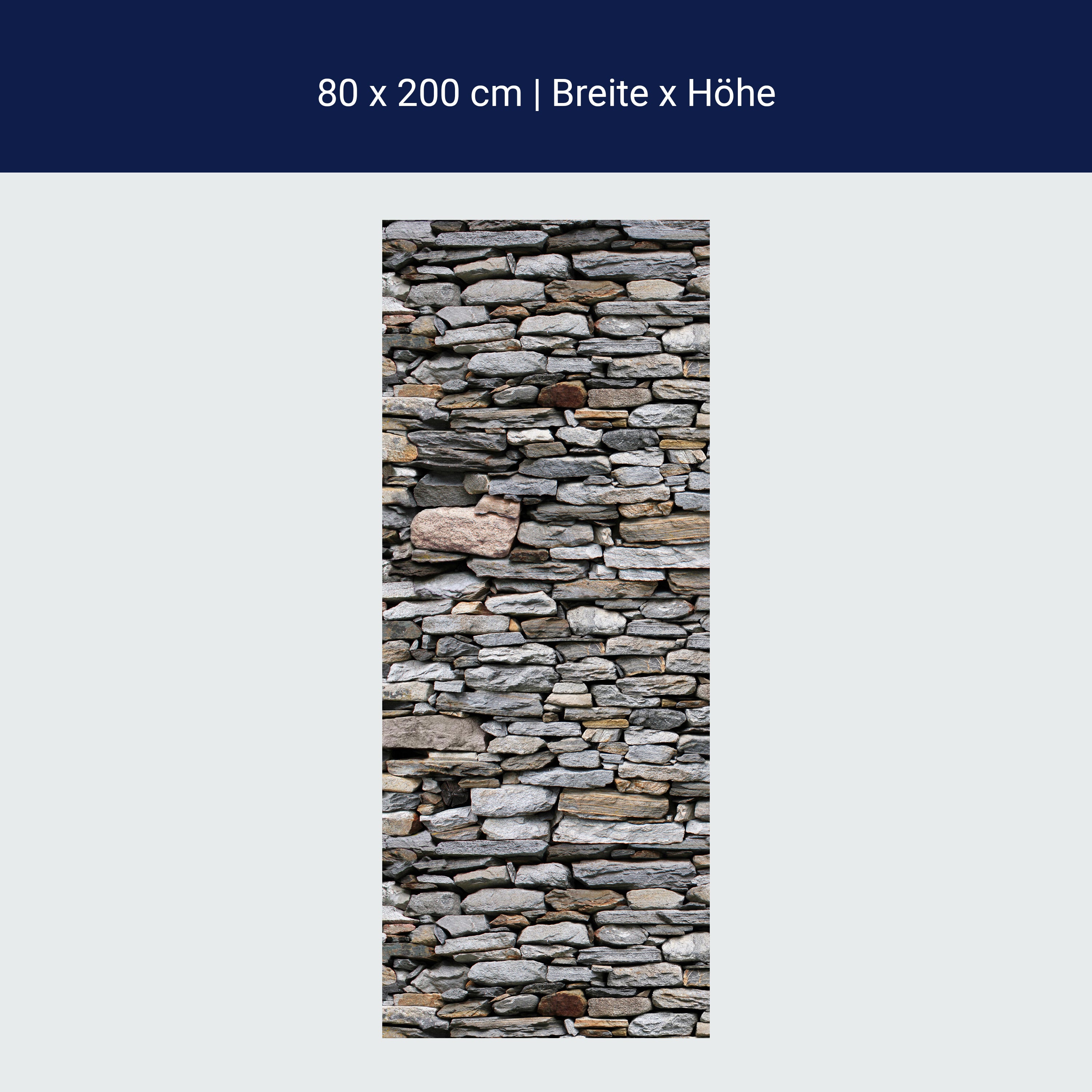 Türtapete Steinmauer Grau M0022 Türtapete Steinmauer Grau M0022