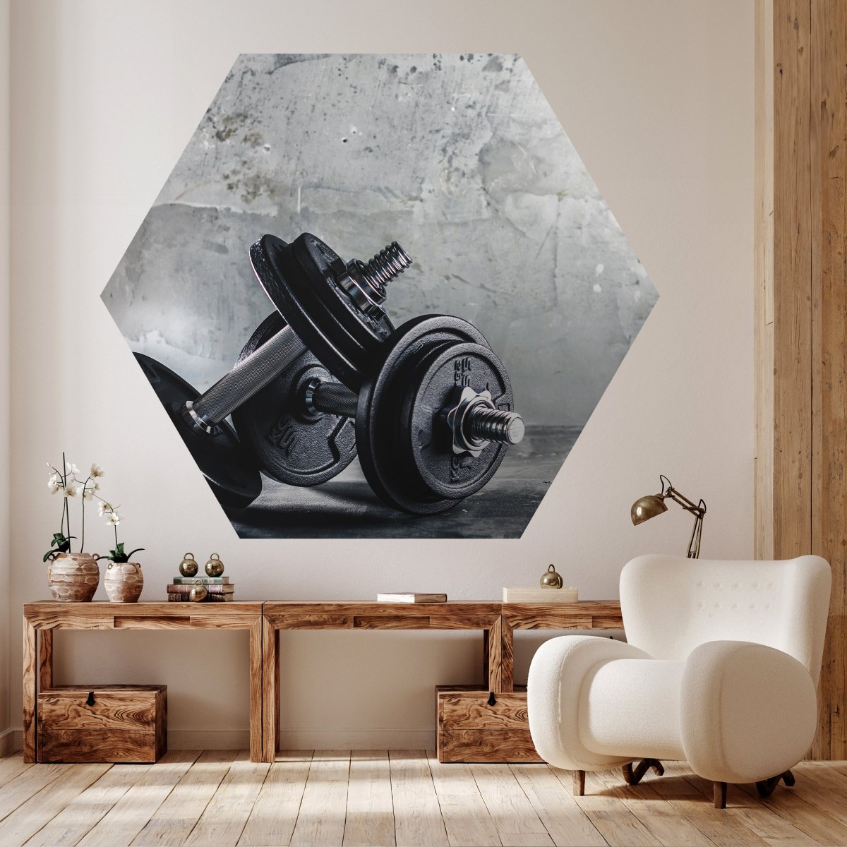 Hexagon-Fototapete Hanteln M0023 - Bild 2 Hexagon-Fototapete Hanteln M0023 - Bild 2