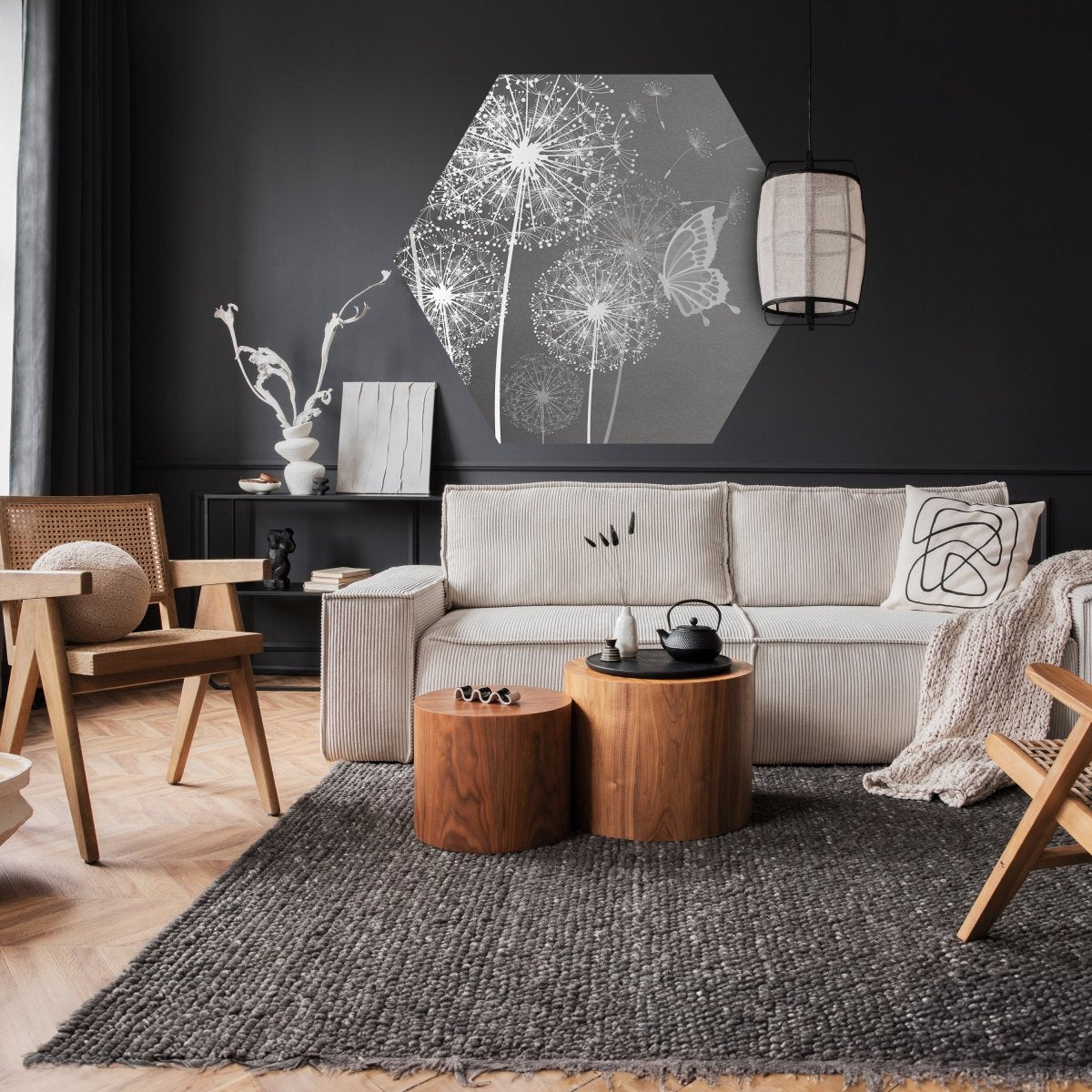 Hexagon-Fototapete Pusteblumen mit Schmetterlingen M0029 - Bild 2 Hexagon-Fototapete Pusteblumen mit Schmetterlingen M0029 - Bild 2