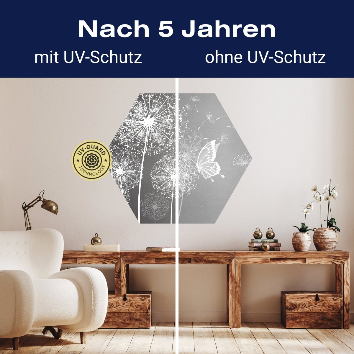 Hexagon-Fototapete Pusteblumen mit Schmetterlingen M0029 - Bild 9 Hexagon-Fototapete Pusteblumen mit Schmetterlingen M0029 - Bild 9