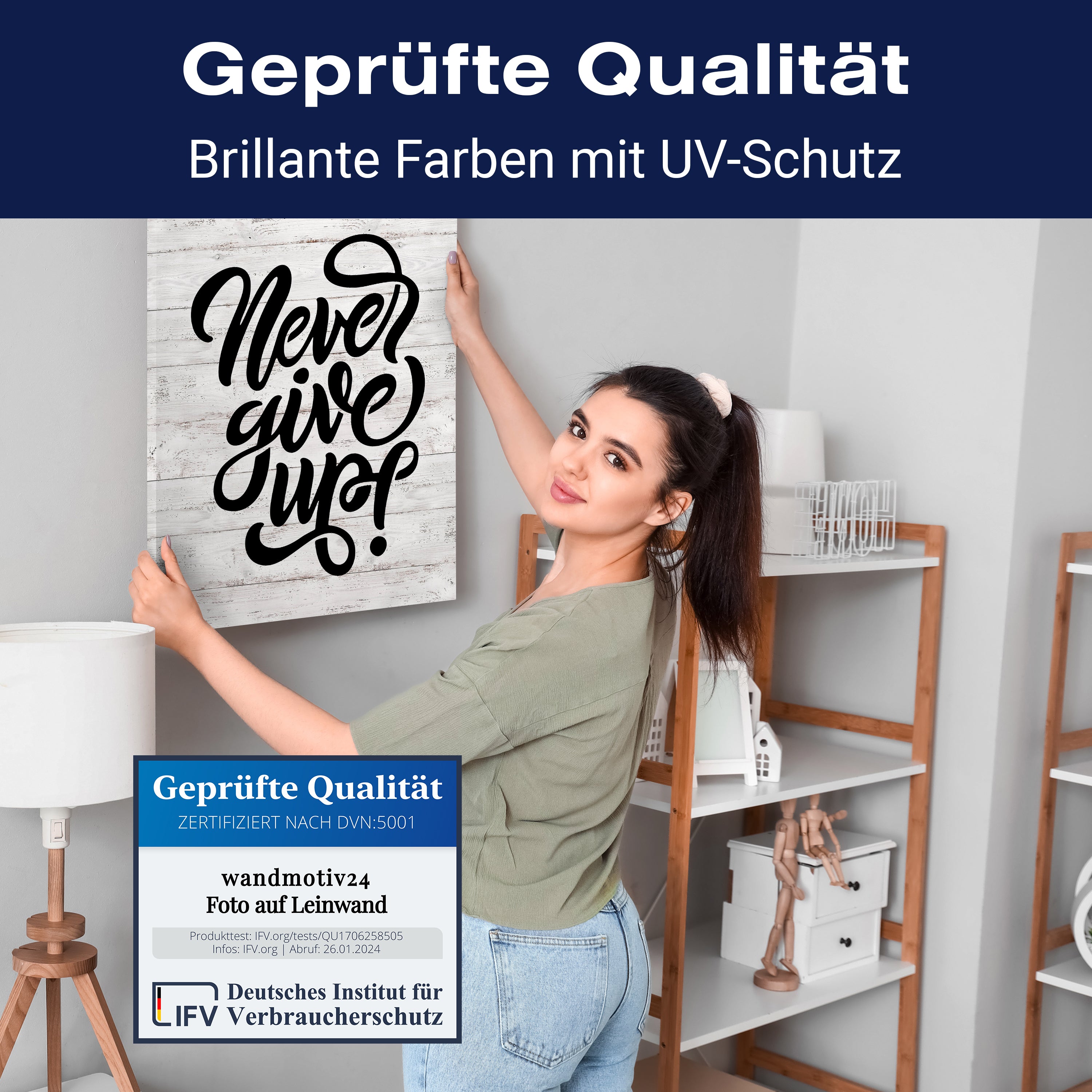 Leinwandbild Motivation, Hochformat, Never give up Holz M0029 kaufen - Bild 4 Leinwandbild Motivation, Hochformat, Never give up Holz M0029 kaufen - Bild 4