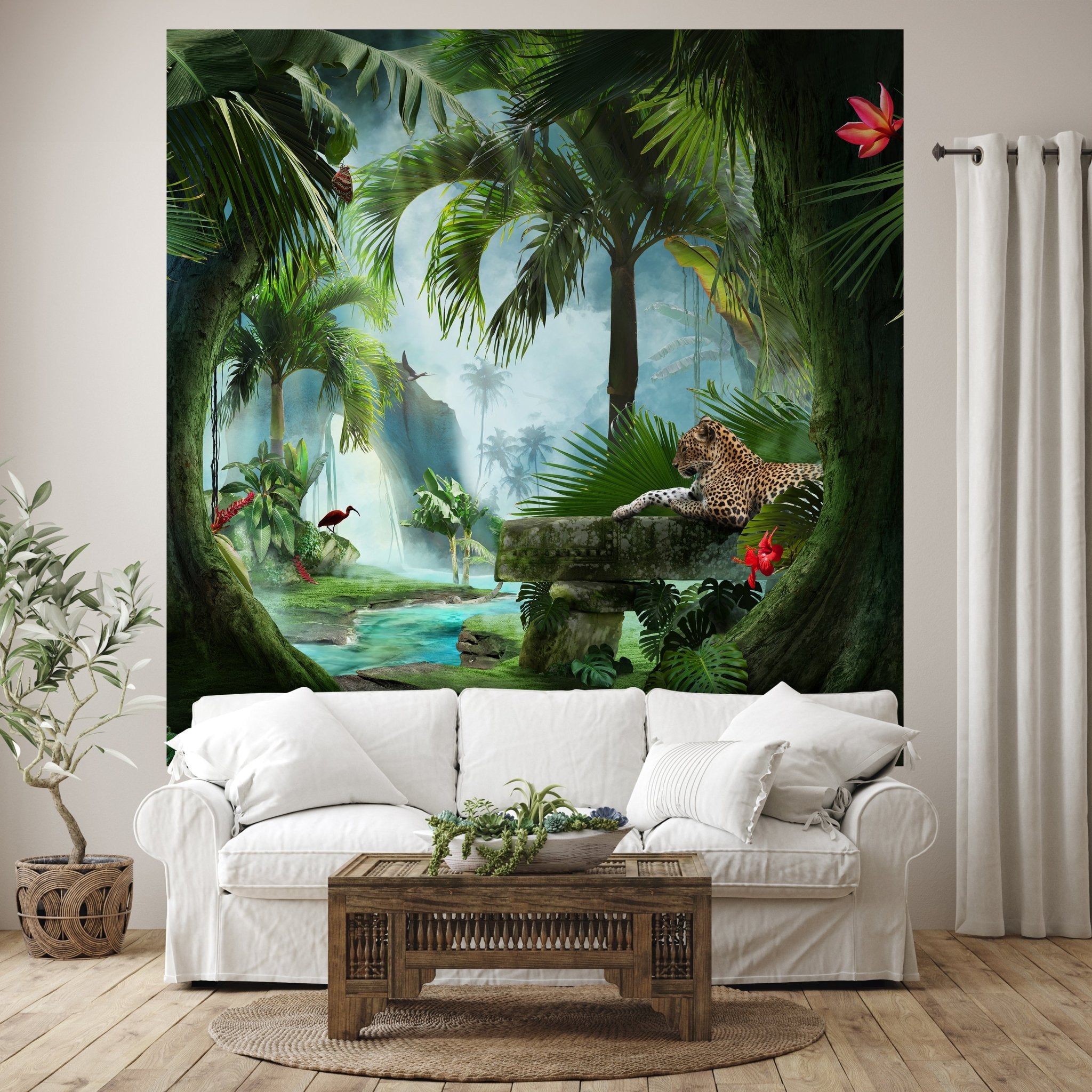 Quadratische Fototapete Jaguar im Dschungel M0030 - Bild 1 Quadratische Fototapete Jaguar im Dschungel M0030 - Bild 1