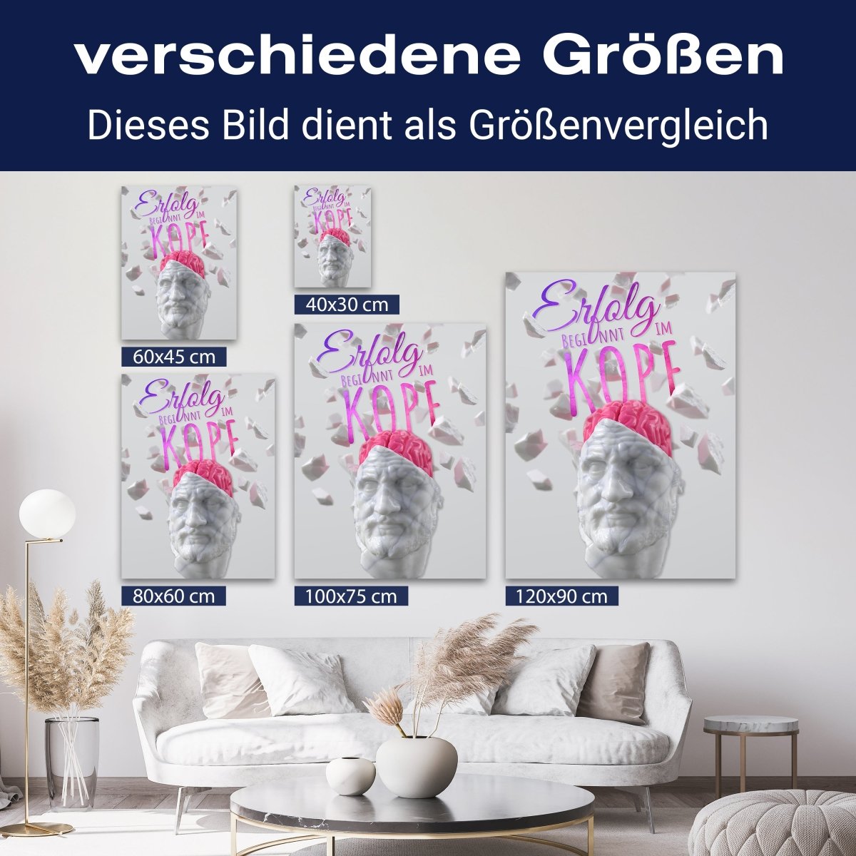 Leinwandbild Motivation, Hochformat, Erfolg Kopf Büste M0033 kaufen - Bild 8 Leinwandbild Motivation, Hochformat, Erfolg Kopf Büste M0033 kaufen - Bild 8