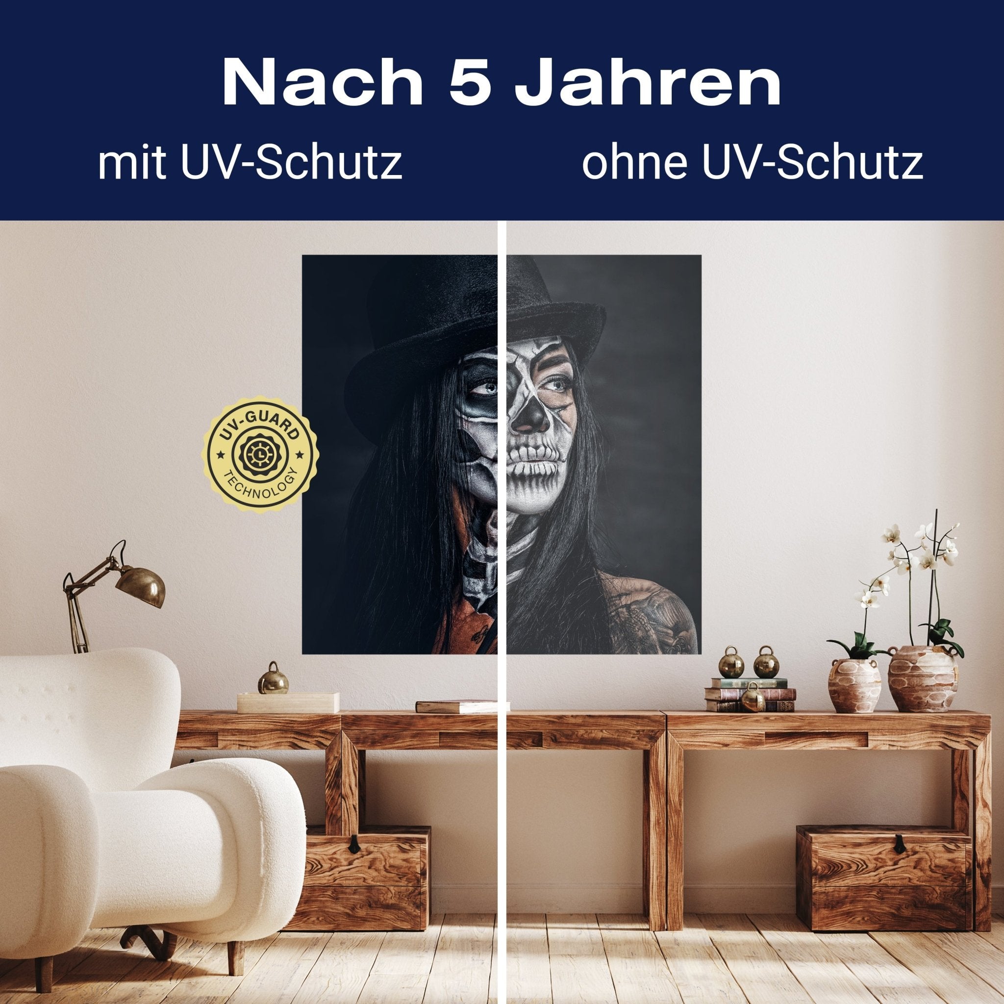 Quadratische Fototapete Frau mit Totenkopf M0033 - Bild 9 Quadratische Fototapete Frau mit Totenkopf M0033 - Bild 9