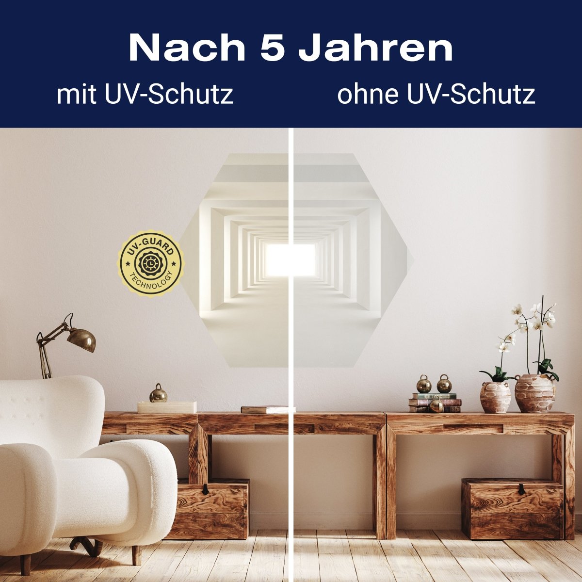 Hexagon-Fototapete heller Tunnel M0036 - Bild 9 Hexagon-Fototapete heller Tunnel M0036 - Bild 9