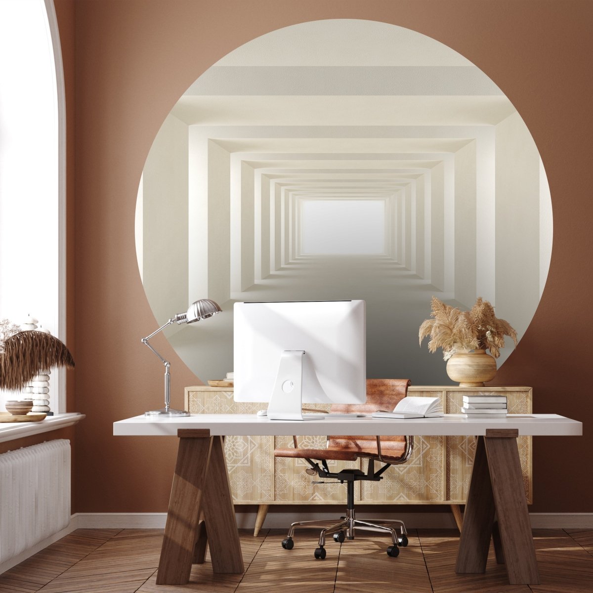 Runde Fototapete heller Tunnel M0036 - Bild 1 Runde Fototapete heller Tunnel M0036 - Bild 1