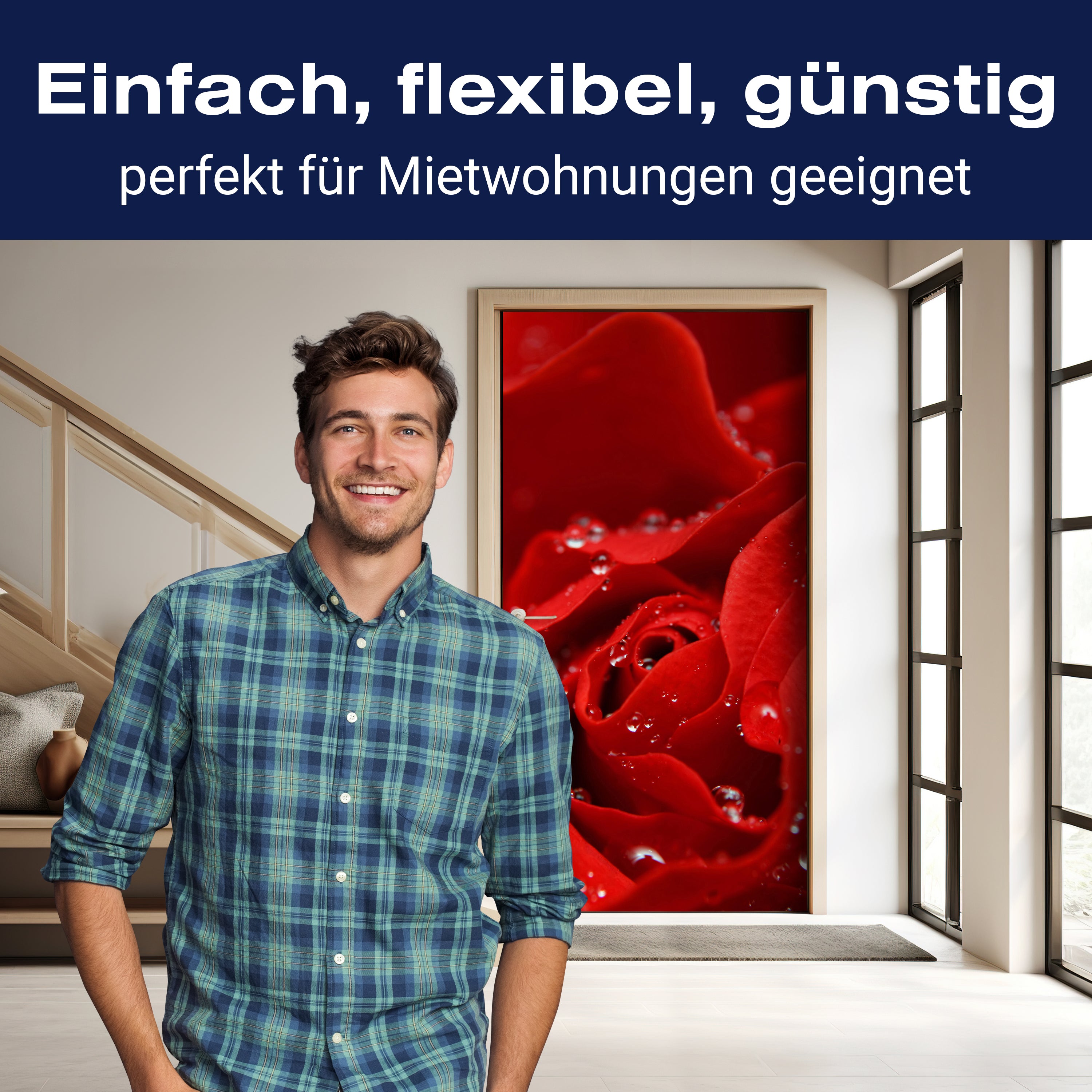 Türtapete Rosenblüte M0038 - Bild 3 Türtapete Rosenblüte M0038 - Bild 3