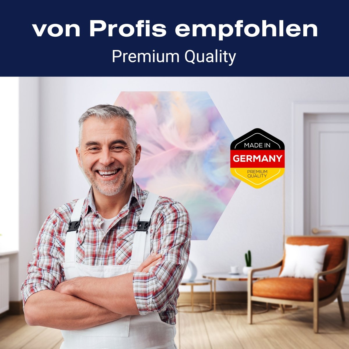 Hexagon-Fototapete bunte Federn M0039 - Bild 5 Hexagon-Fototapete bunte Federn M0039 - Bild 5