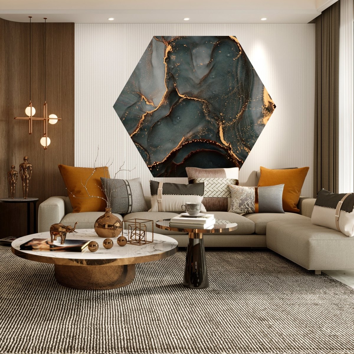 Hexagon-Fototapete blaugraue Marmoroptik M0041 - Bild 3 Hexagon-Fototapete blaugraue Marmoroptik M0041 - Bild 3