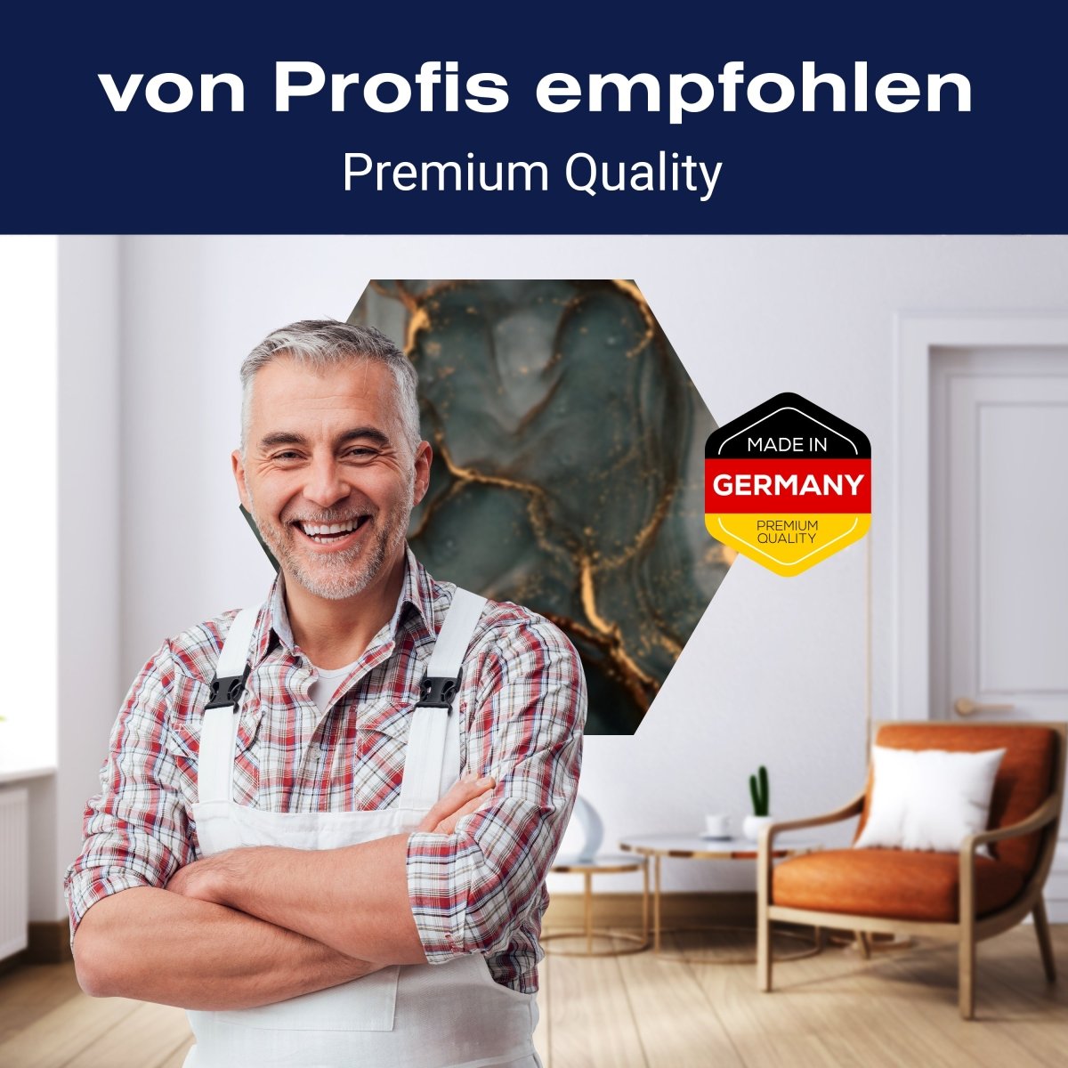 Hexagon-Fototapete blaugraue Marmoroptik M0041 - Bild 5 Hexagon-Fototapete blaugraue Marmoroptik M0041 - Bild 5