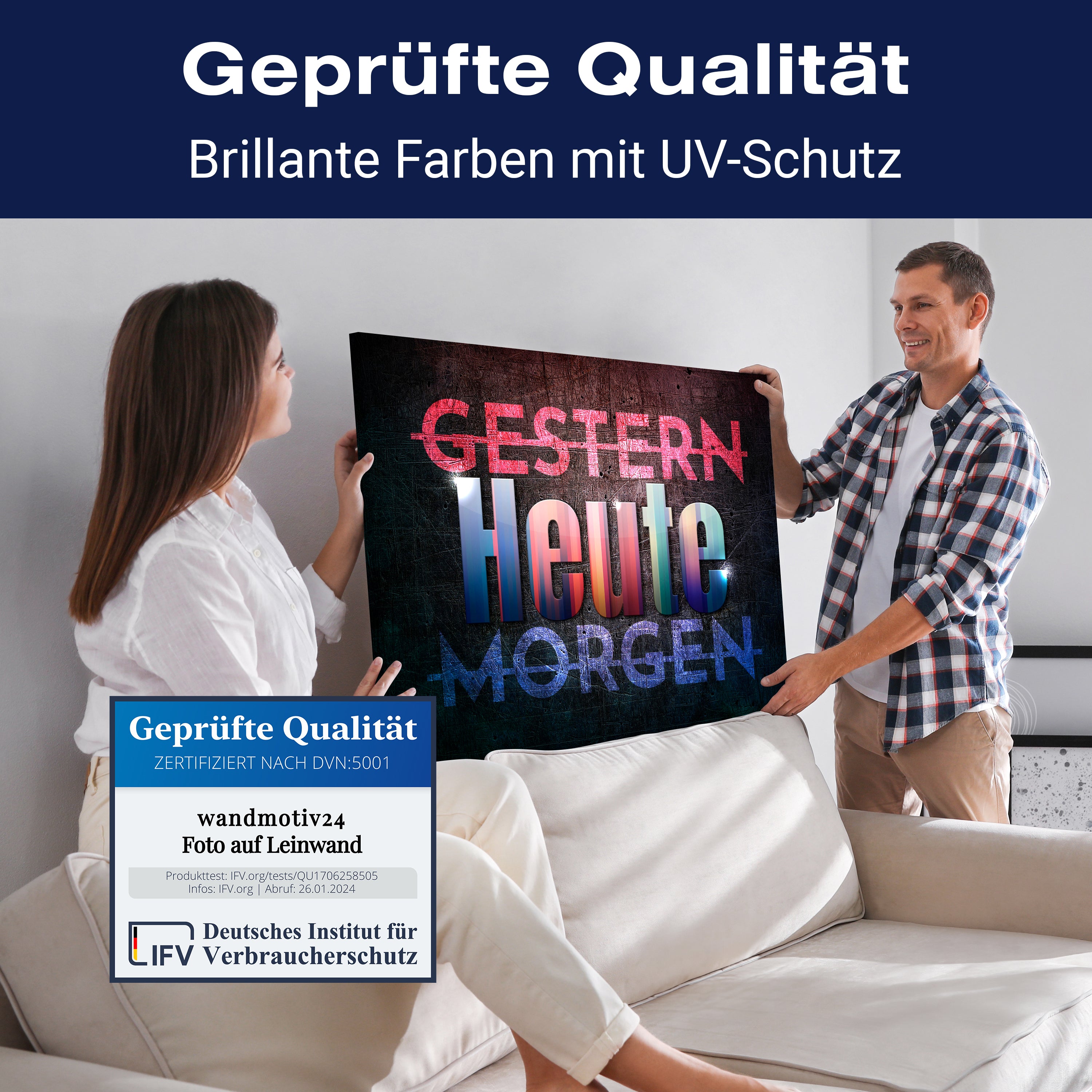 Leinwandbild Motivation, Querformat, Gestern Morgen Heute M0041 kaufen - Bild 4 Leinwandbild Motivation, Querformat, Gestern Morgen Heute M0041 kaufen - Bild 4