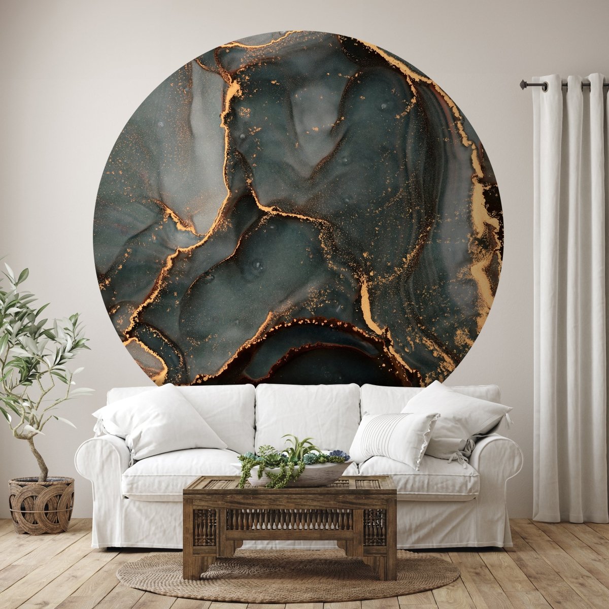 Runde Fototapete blaugraue Marmoroptik M0041 - Bild 1 Runde Fototapete blaugraue Marmoroptik M0041 - Bild 1