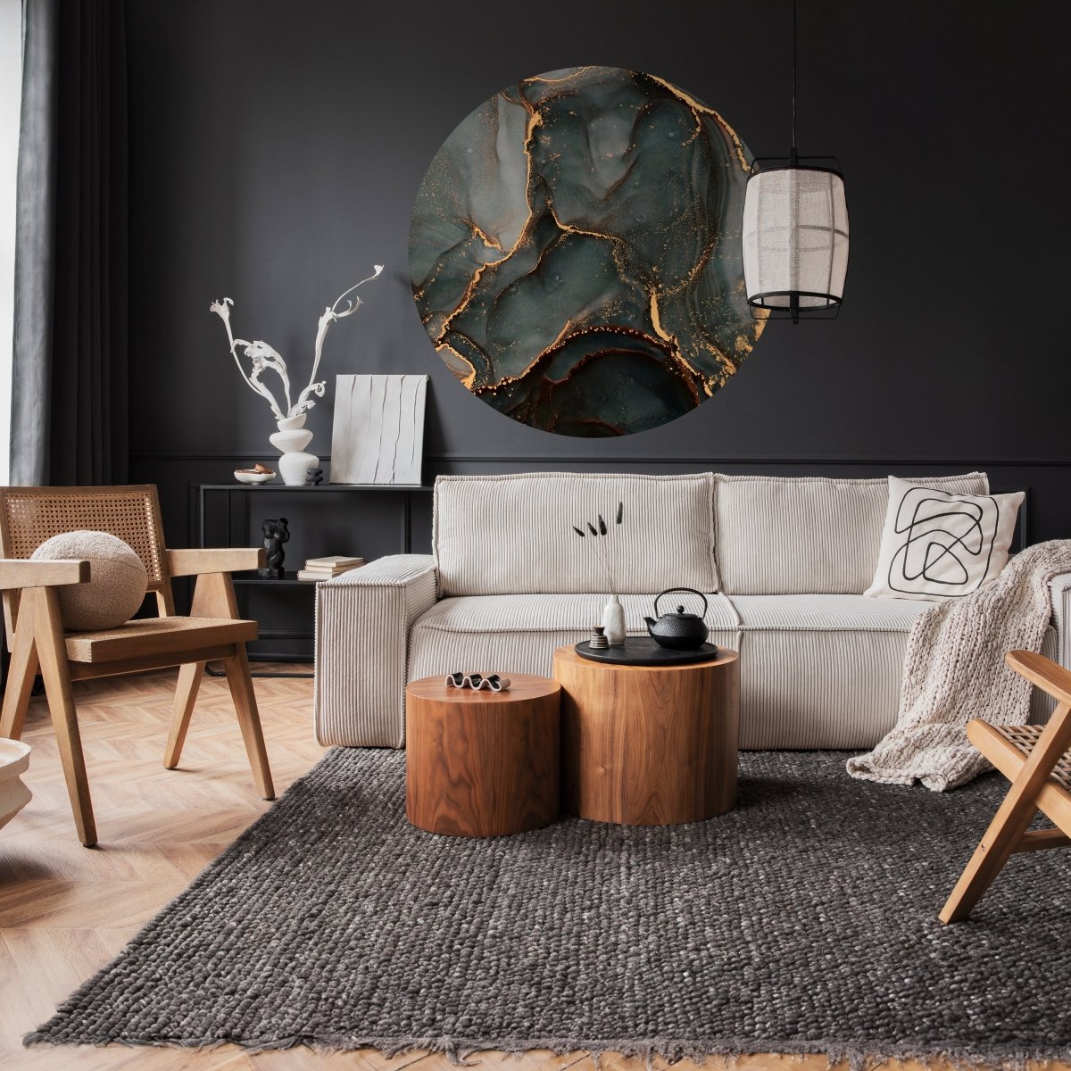 Runde Fototapete blaugraue Marmoroptik M0041 - Bild 2 Runde Fototapete blaugraue Marmoroptik M0041 - Bild 2