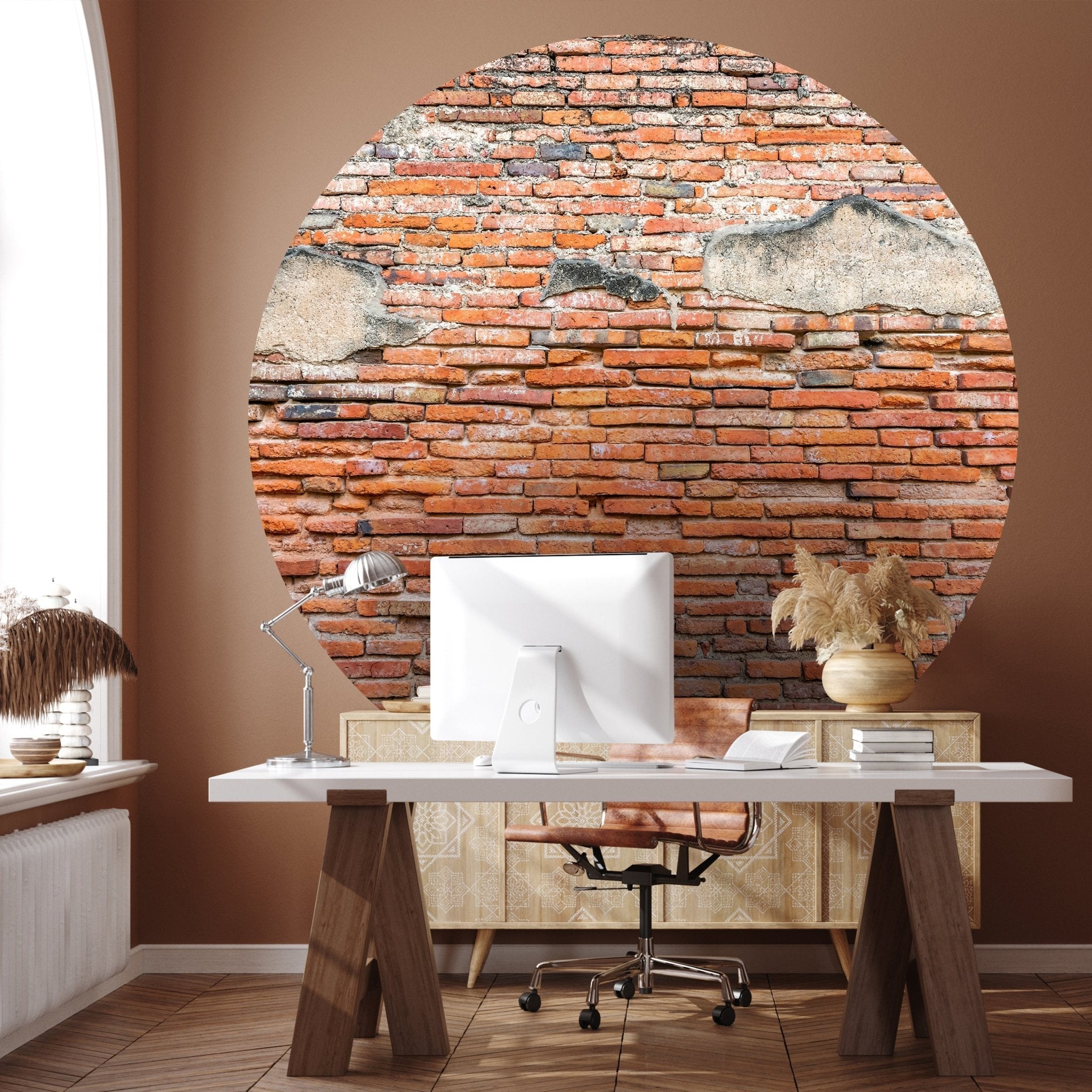 Runde Fototapete alte Ziegelwand Backstein M0045 - Bild 1 Runde Fototapete alte Ziegelwand Backstein M0045 - Bild 1