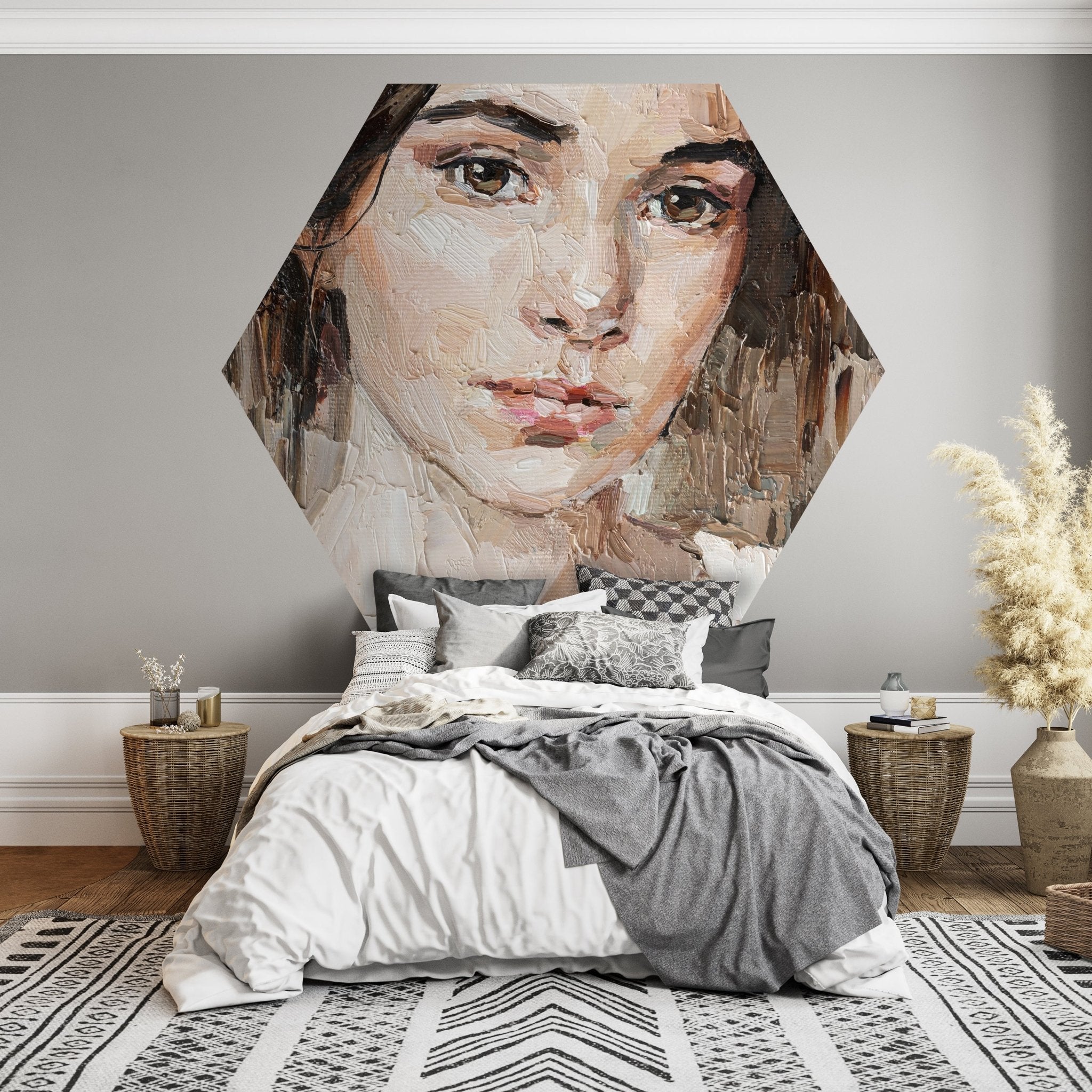 Hexagon-Fototapete Frau Malerei M0048 - Bild 3 Hexagon-Fototapete Frau Malerei M0048 - Bild 3