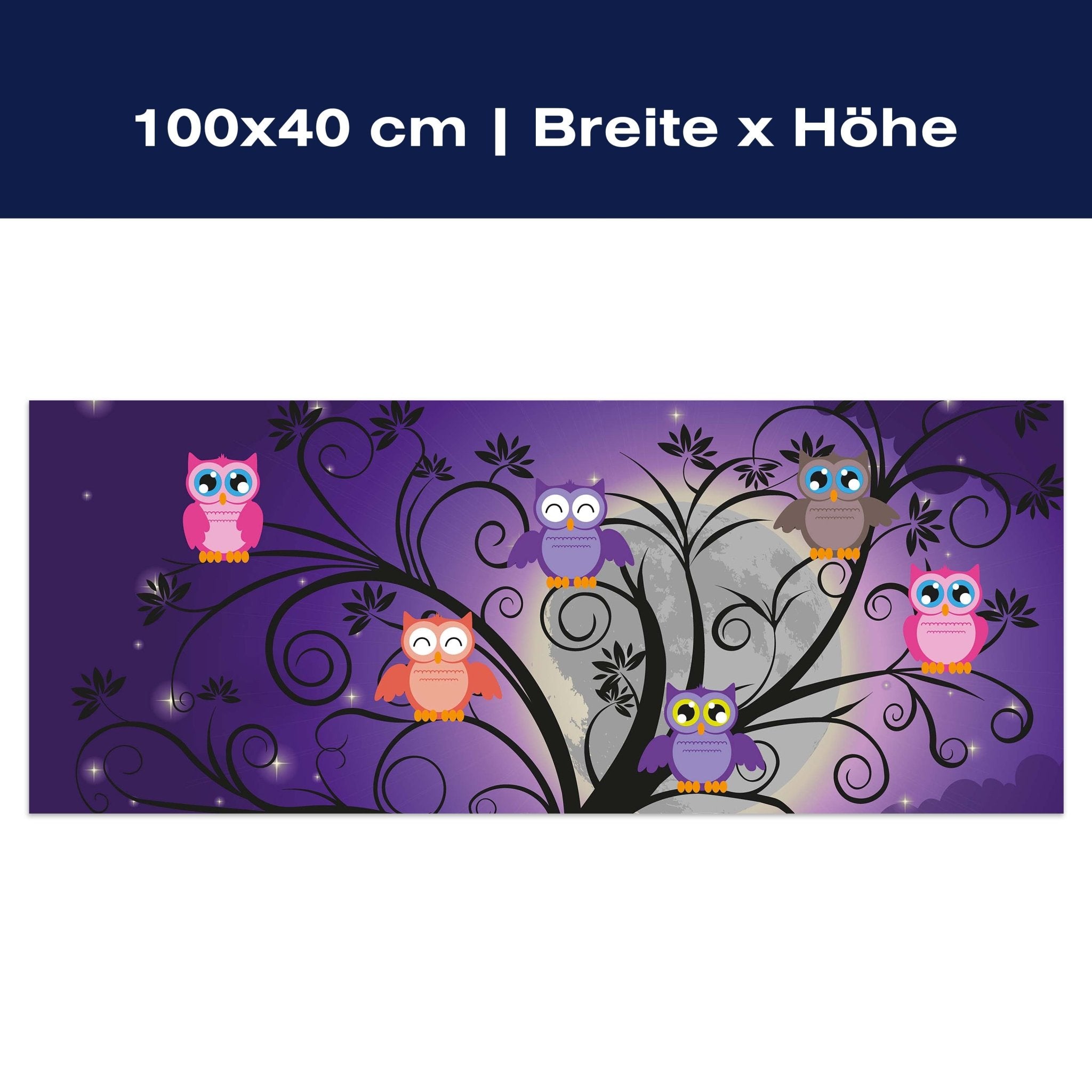 Leinwandbild Eulen auf einem Baum M0049 Leinwandbild Eulen auf einem Baum M0049