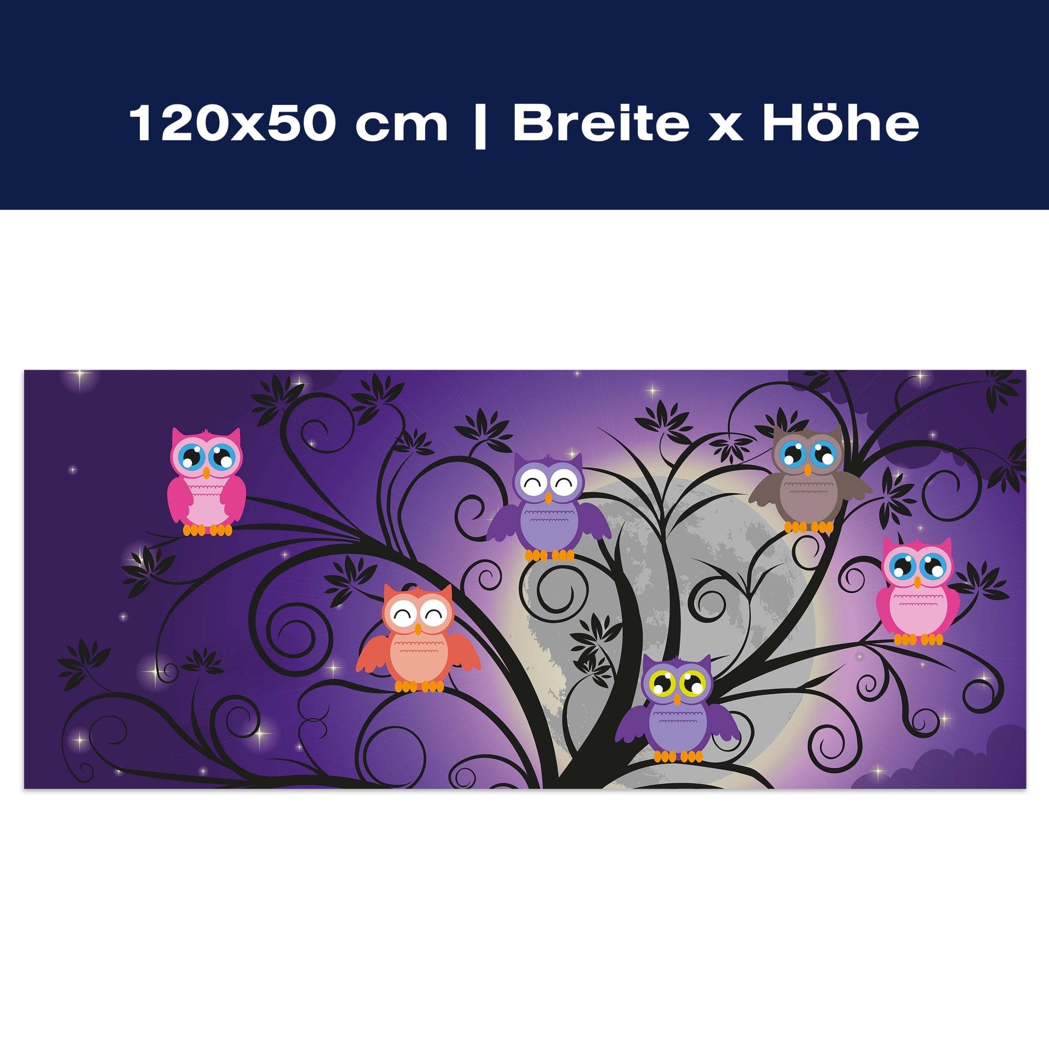 Leinwandbild Eulen auf einem Baum M0049 Leinwandbild Eulen auf einem Baum M0049