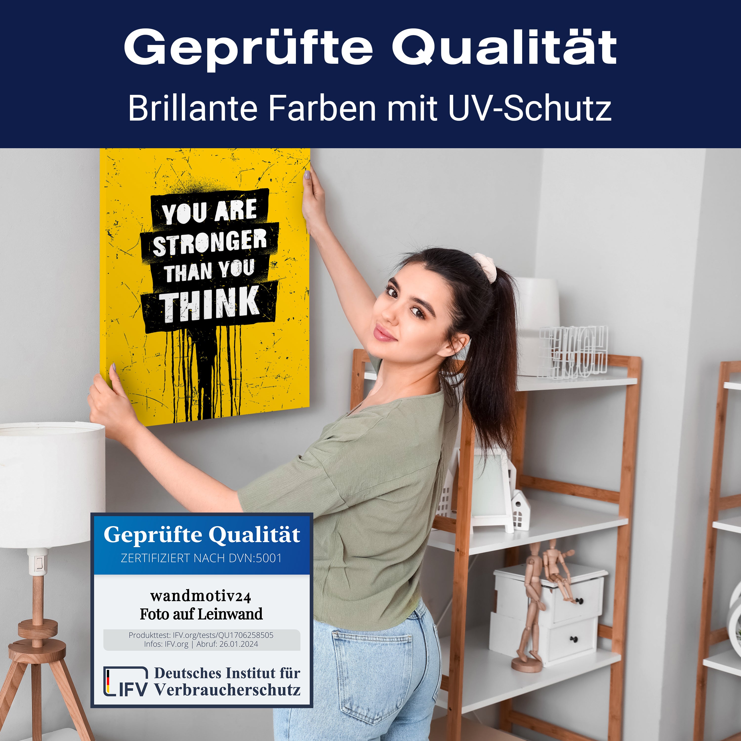 Leinwandbild Motivation, Hochformat, Strong, Spray M0049 kaufen - Bild 4 Leinwandbild Motivation, Hochformat, Strong, Spray M0049 kaufen - Bild 4