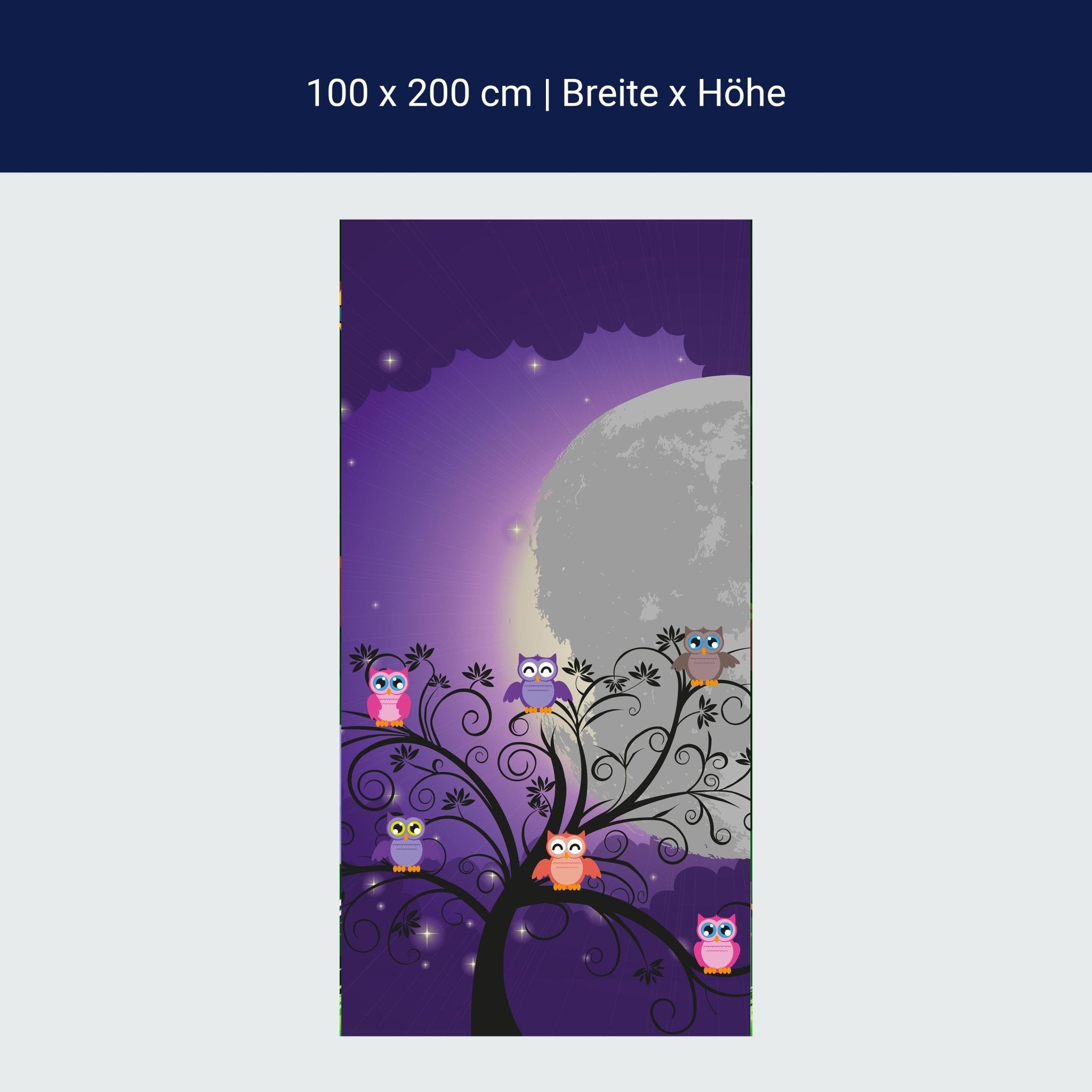 Türtapete Eulen auf einem Baum M0049 Türtapete Eulen auf einem Baum M0049