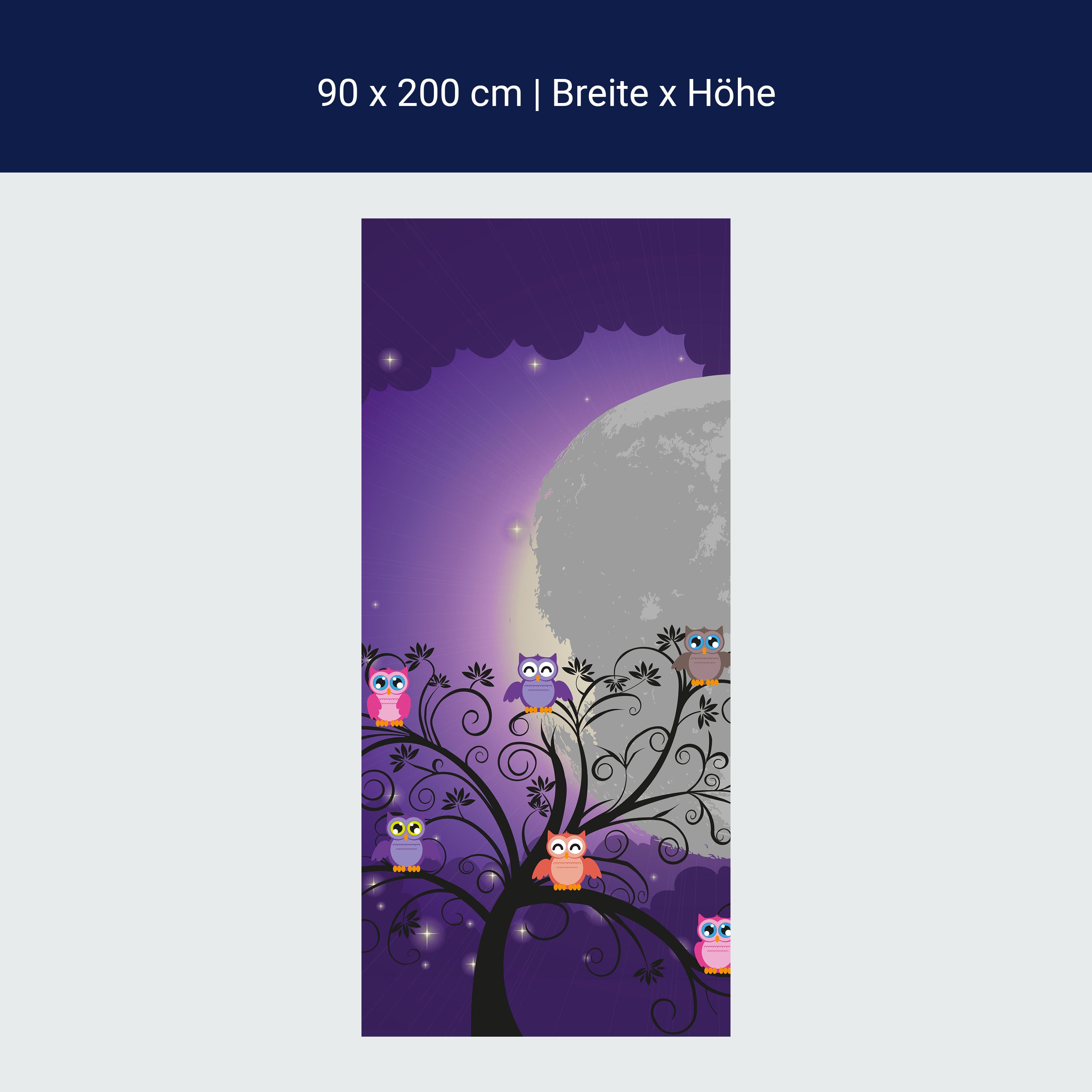 Türtapete Eulen auf einem Baum M0049 Türtapete Eulen auf einem Baum M0049