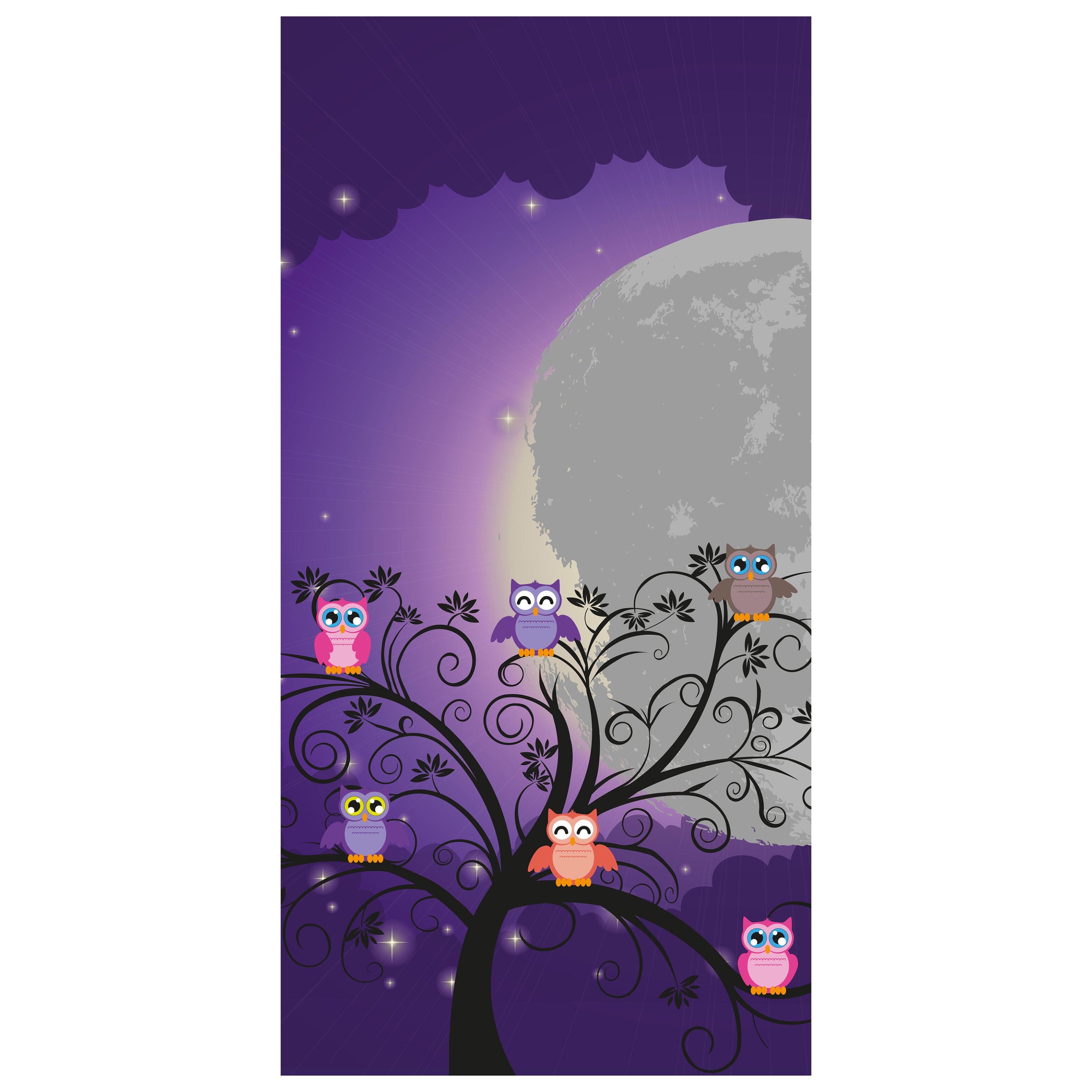 Türtapete Eulen auf einem Baum M0049 - Bild 2 Türtapete Eulen auf einem Baum M0049 - Bild 2