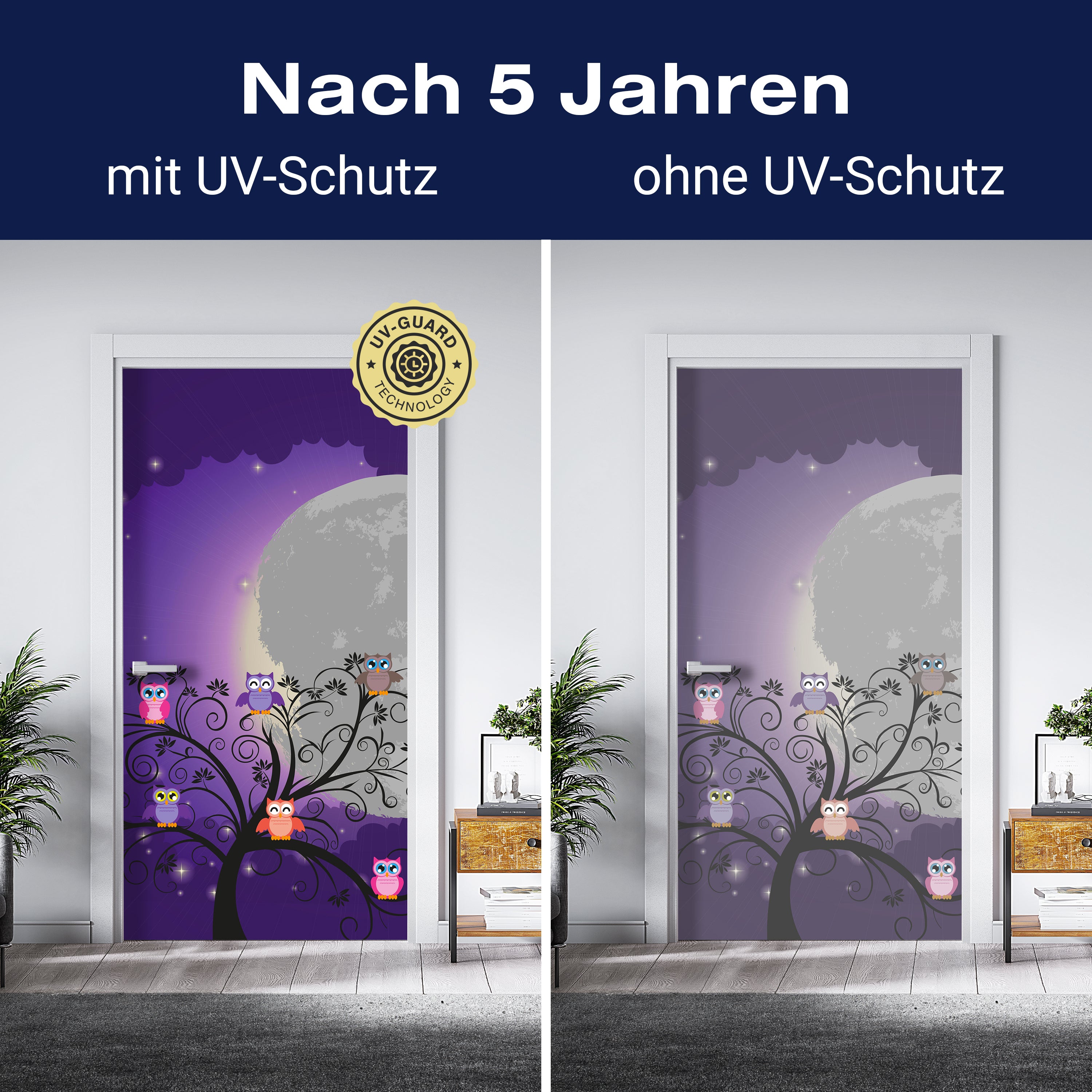 Türtapete Eulen auf einem Baum M0049 - Bild 4 Türtapete Eulen auf einem Baum M0049 - Bild 4